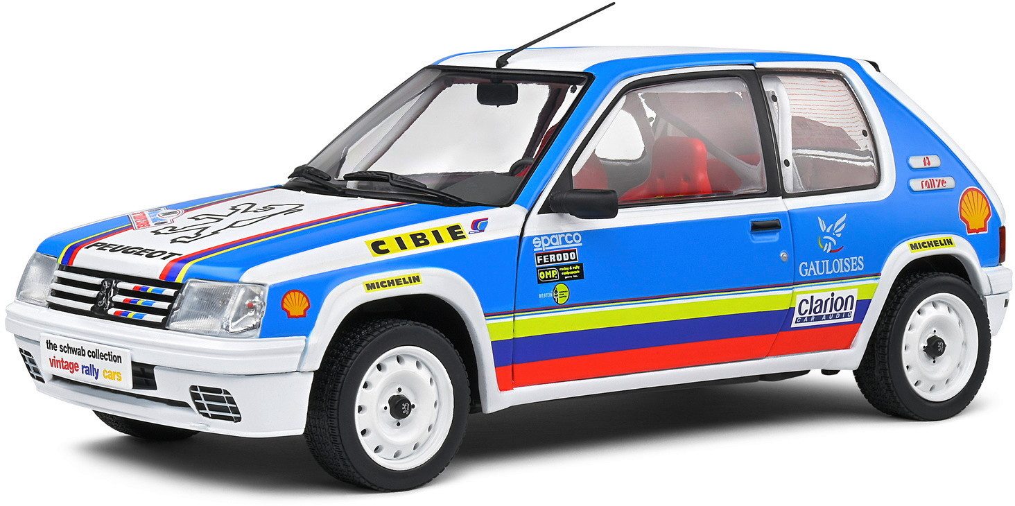 Modellauto Solido Modellauto Maßstab 1:18 Peugeot 205 Rallye 1,9L weiß 1990 S1801