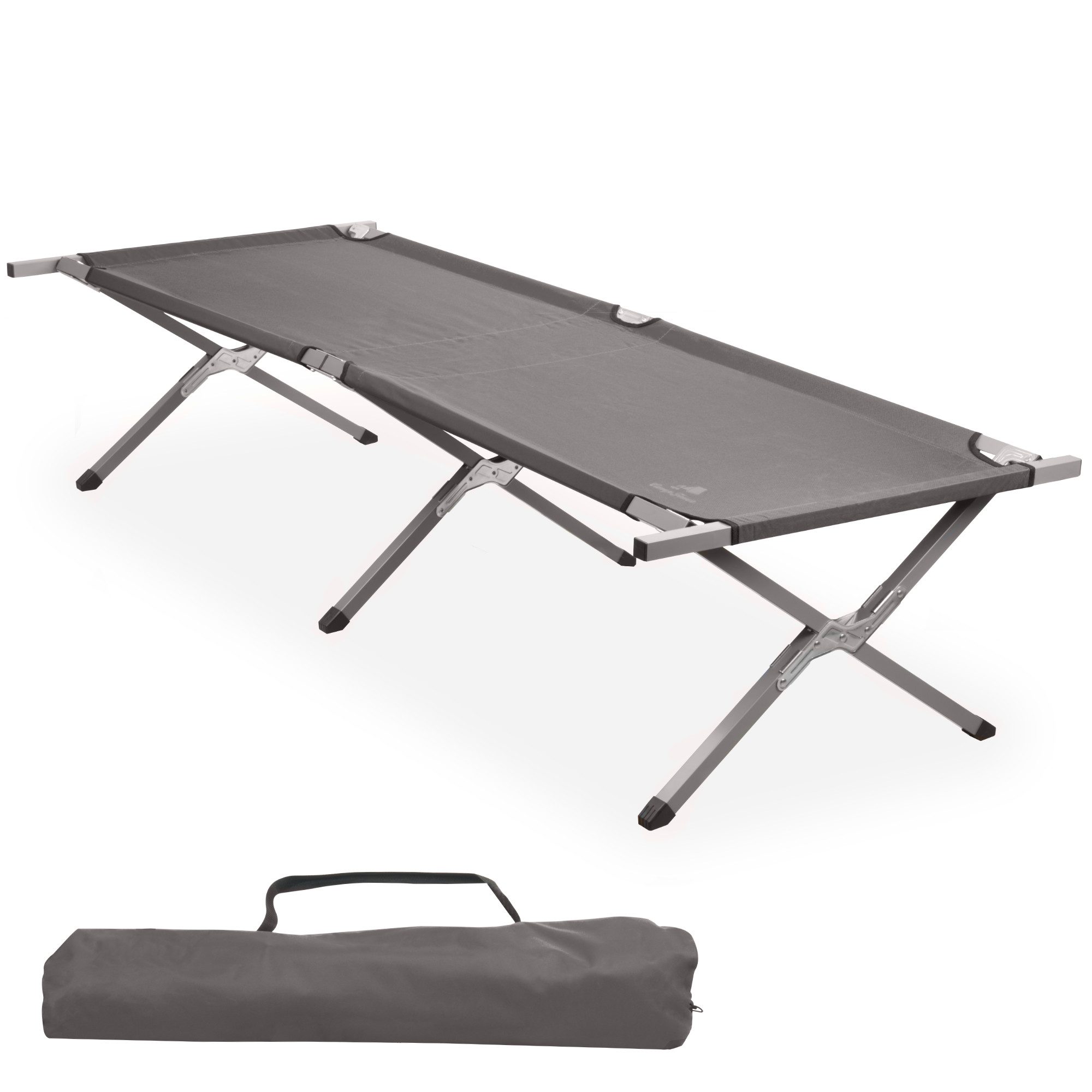 CampFeuer Gartenliege Feldbett mit Tragetasche, Grau, günstig online kaufen