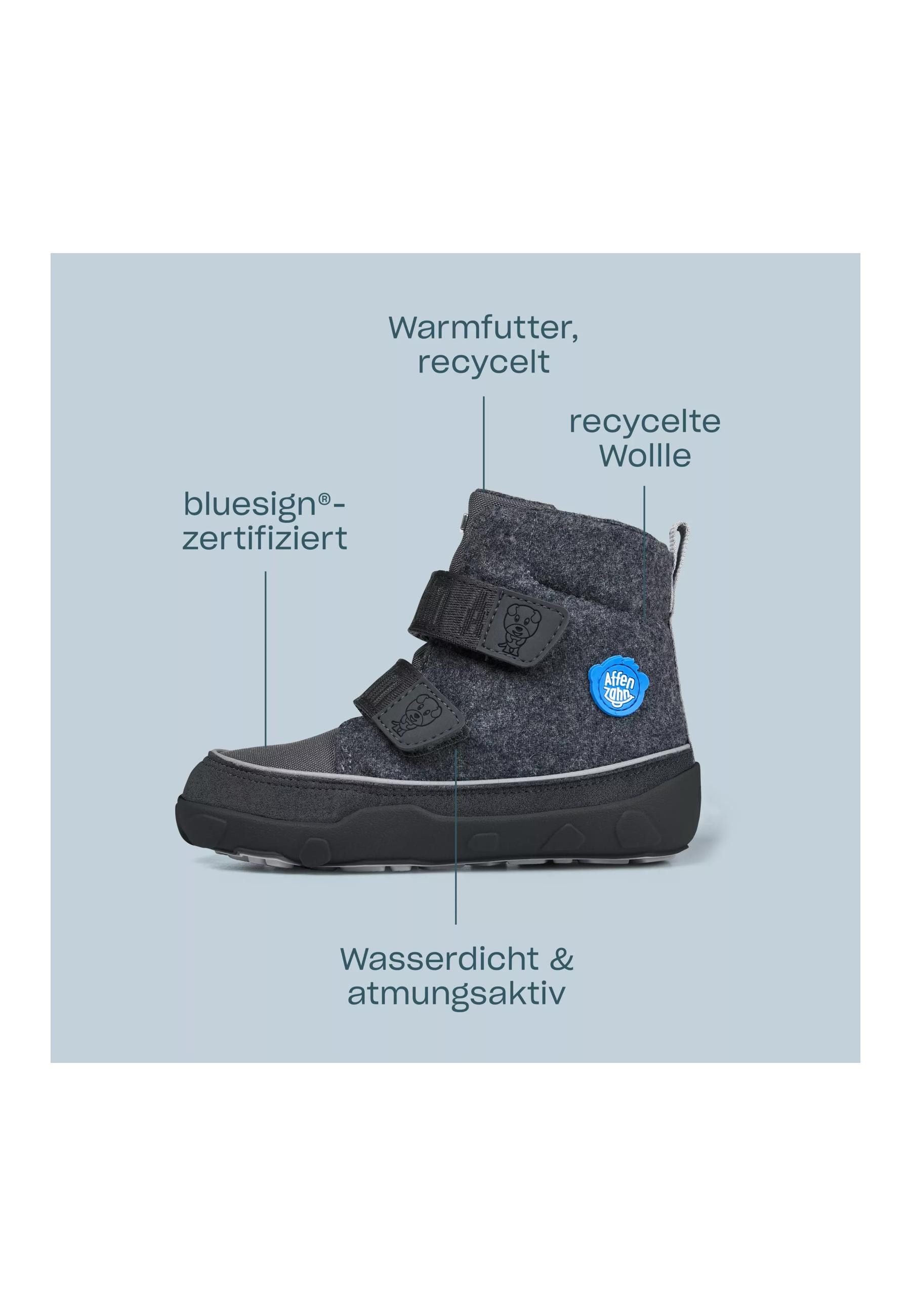 Affenzahn Wolle Comfy . Winterstiefel wasserdicht und warm gefüttert