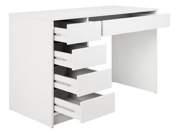 MIRJAN24 Schminktisch Ada (mit 5 Schubladen), Schreibtisch ist universell - Links / Rechts, Griffloses System