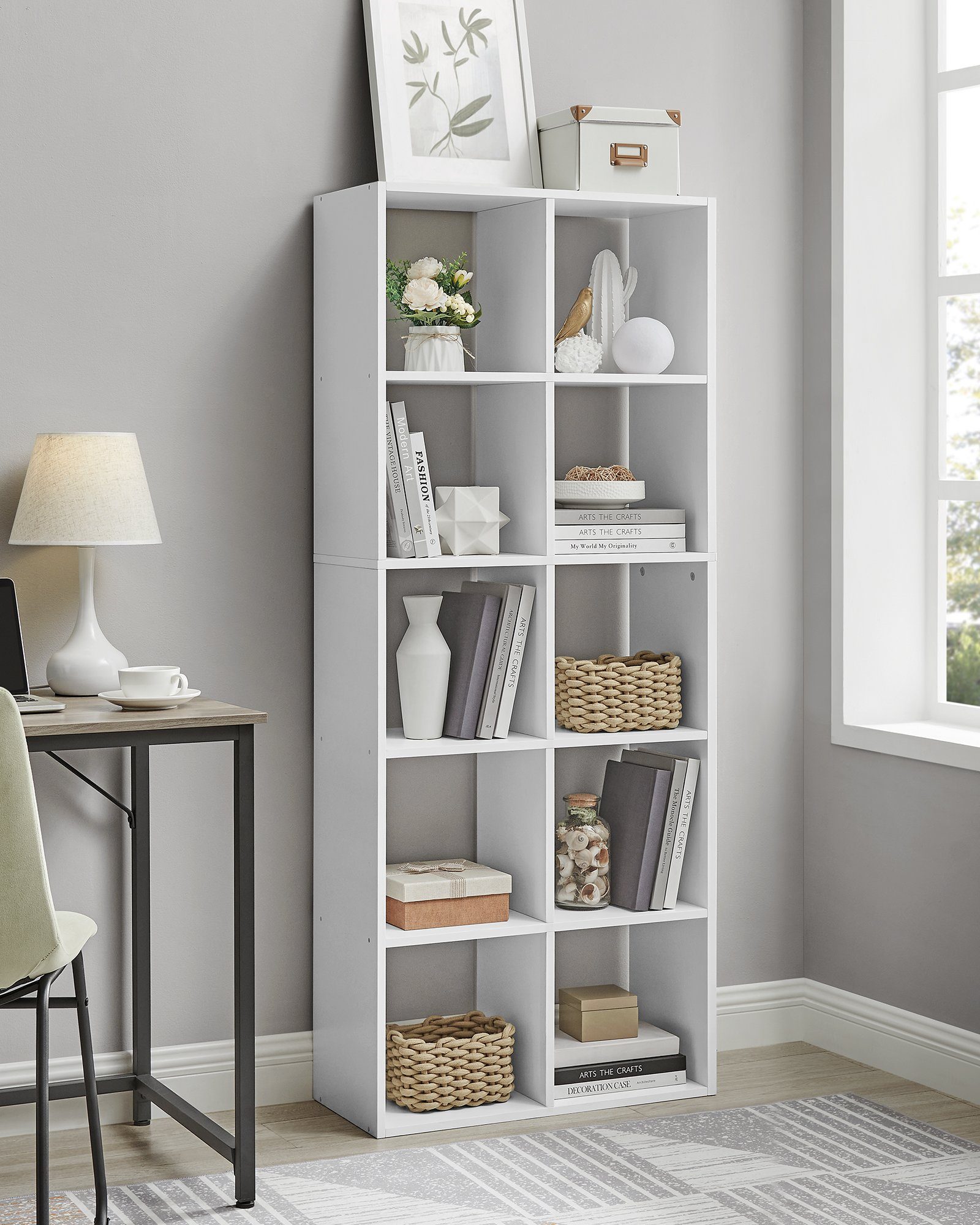 VASAGLE Bücherregal Standregal, mit 10 Fächern, günstig online kaufen