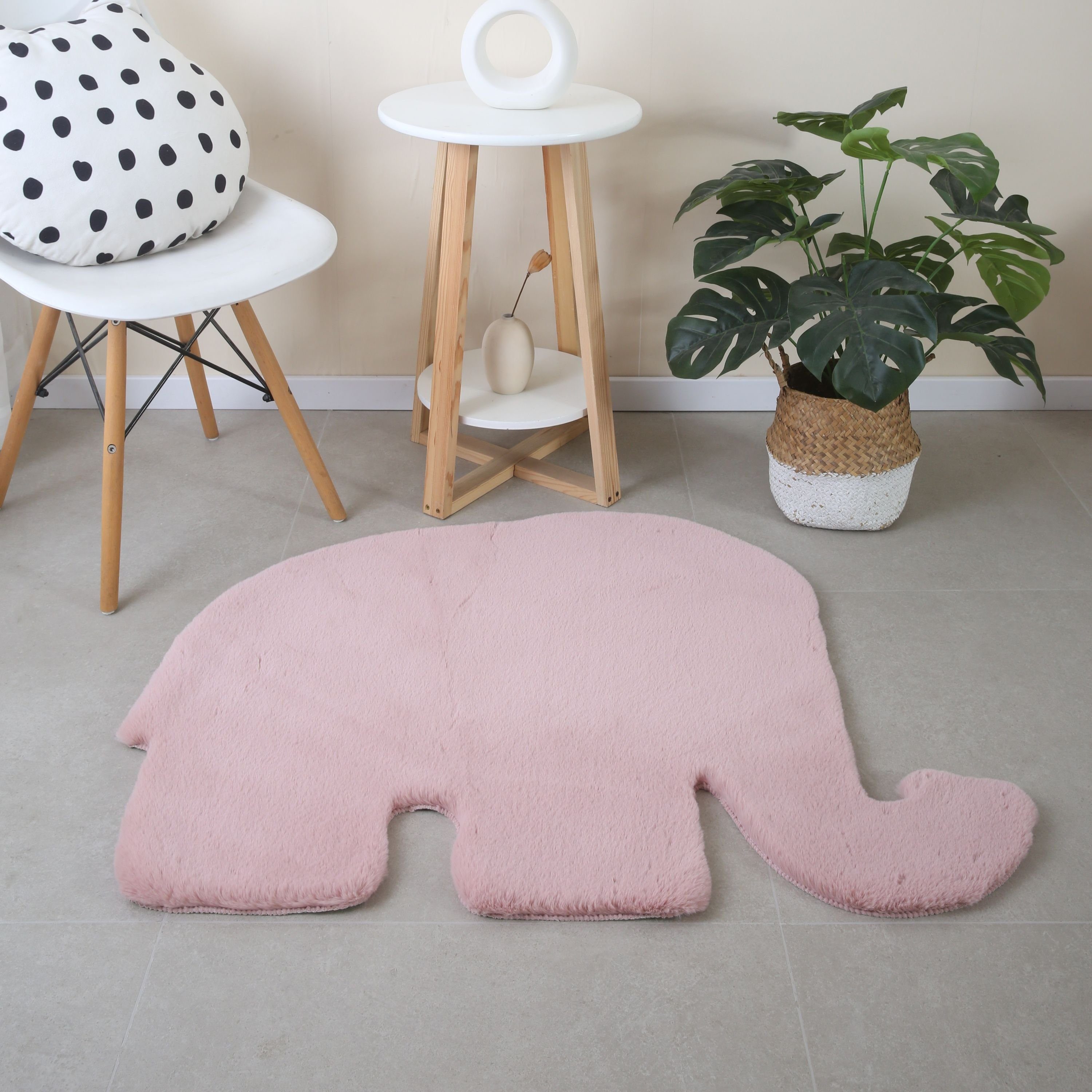 Teppich Elefant, Teppium, Läufer, 25 Rose Babyzimmer Teppich mm, Höhe: Kinderzimmer