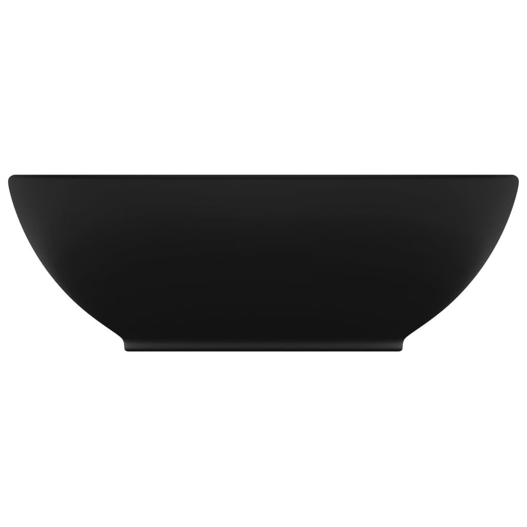 vidaXL Waschbecken NA Ovales Waschbecken Badezimmer Aufsatzwaschbecken Matt Schwarz 40x33