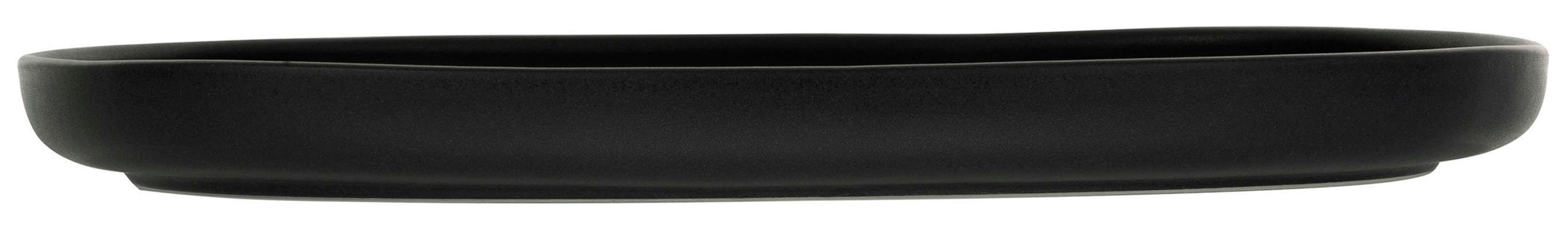 CreaTable Servierplatte Uno Black, Steinzeug, (1-tlg), Premiumproduktion "Made in Europe"  mit seidenmatter Glasur, 33 cm