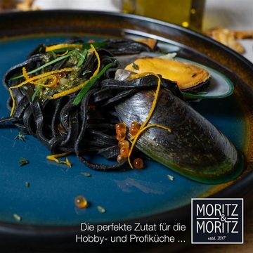 Moritz & Moritz Tafelservice Moritz & Moritz 4tlg Dinner Teller Blau-Braun Geschirr Set Reaktiv (4-tlg), 4 Personen, Steinzeug, Geschirrset zum Servieren