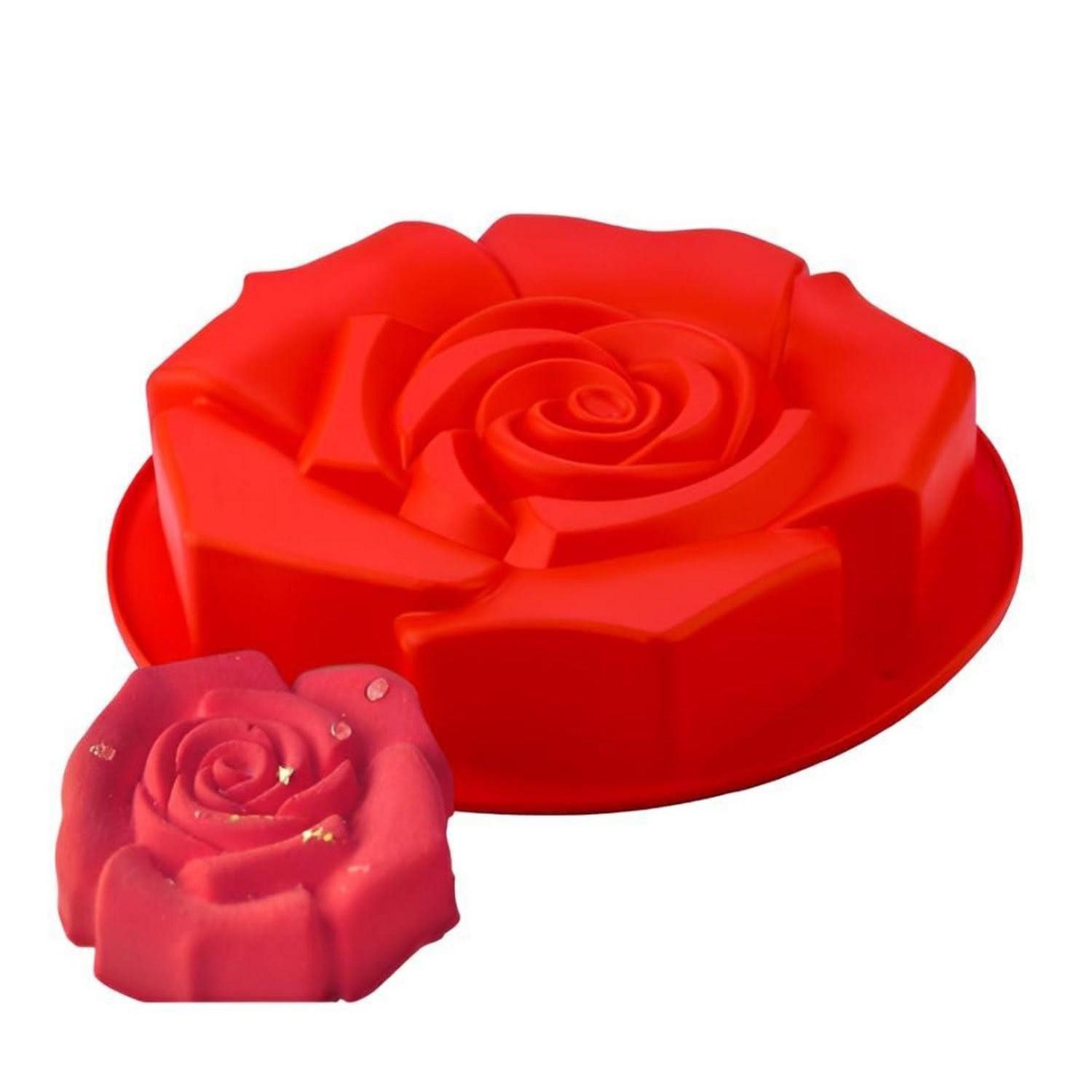 LuxusKollektion Silikonform Silikon Backform Rosenform Blume Kuchenform 2