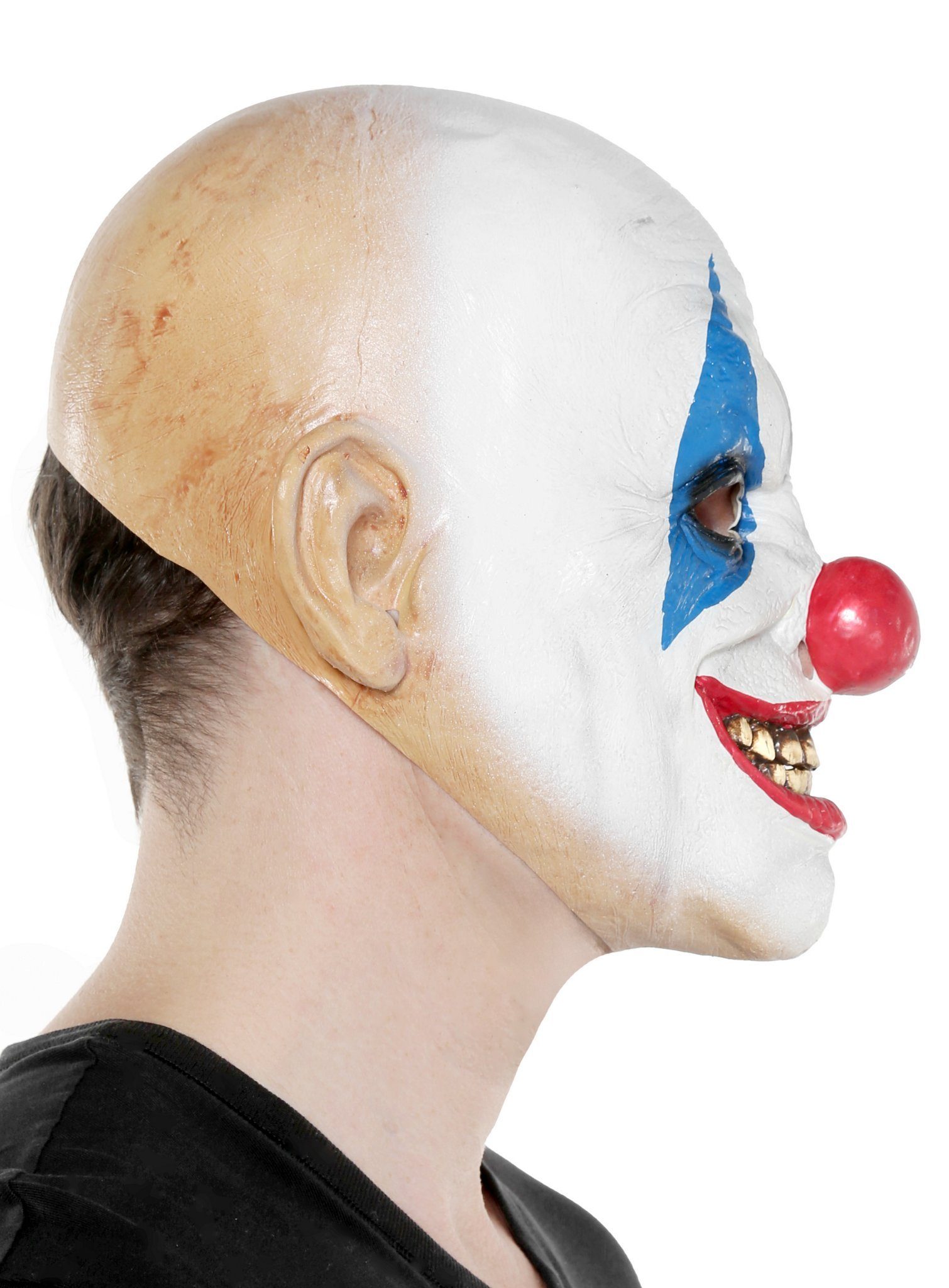 Metamorph Clown-Kostüm Häftling Clown - Karneval Faschingskostüm Herren, Gefängnis-Overall und Horrorclown Maske für Schwerverbrecher mit sch