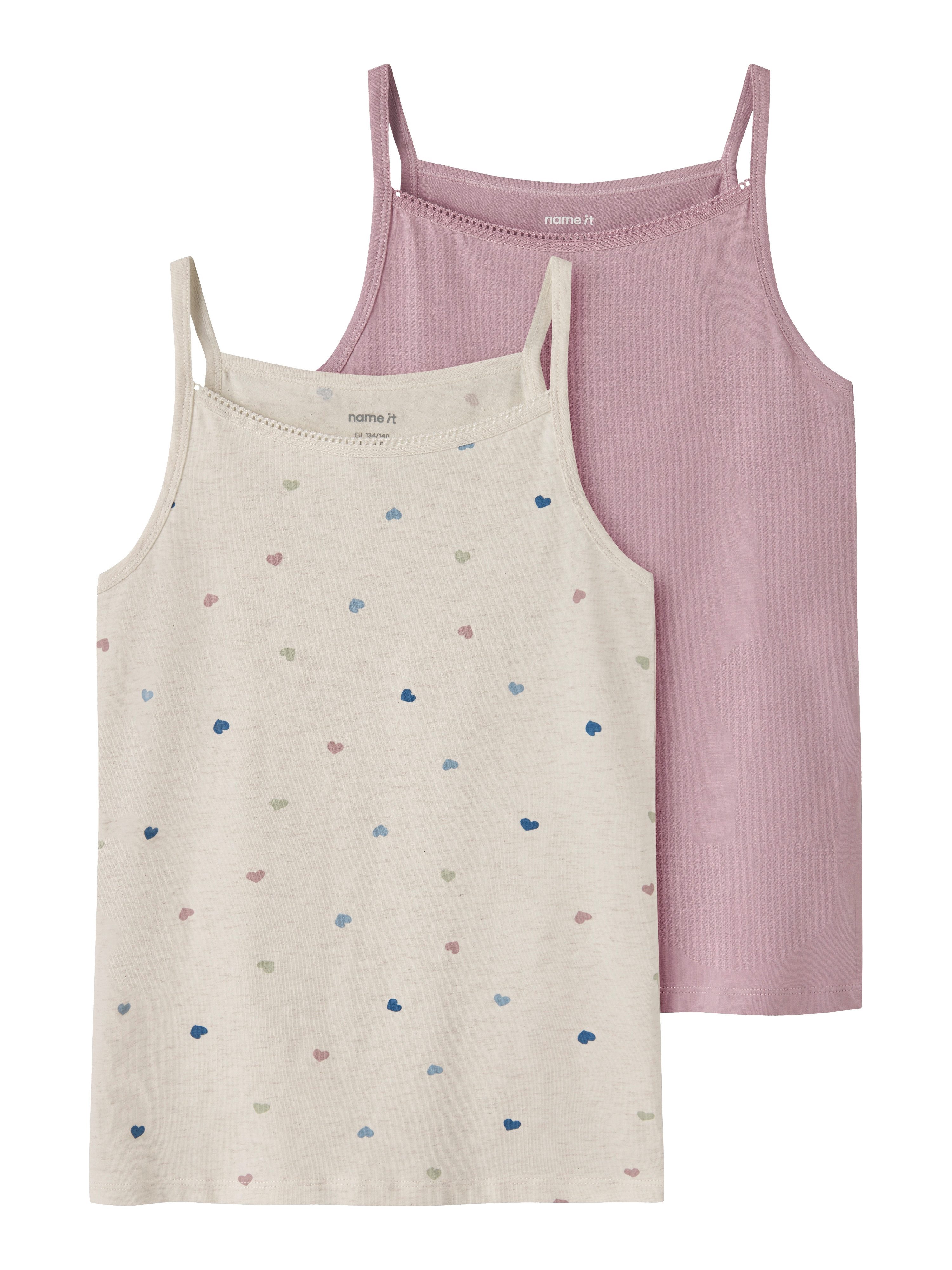 Name It Unterhemd NKFSTRAP TOP 2P PEYOTE HEARTS NOOS (Packung, 2-St)