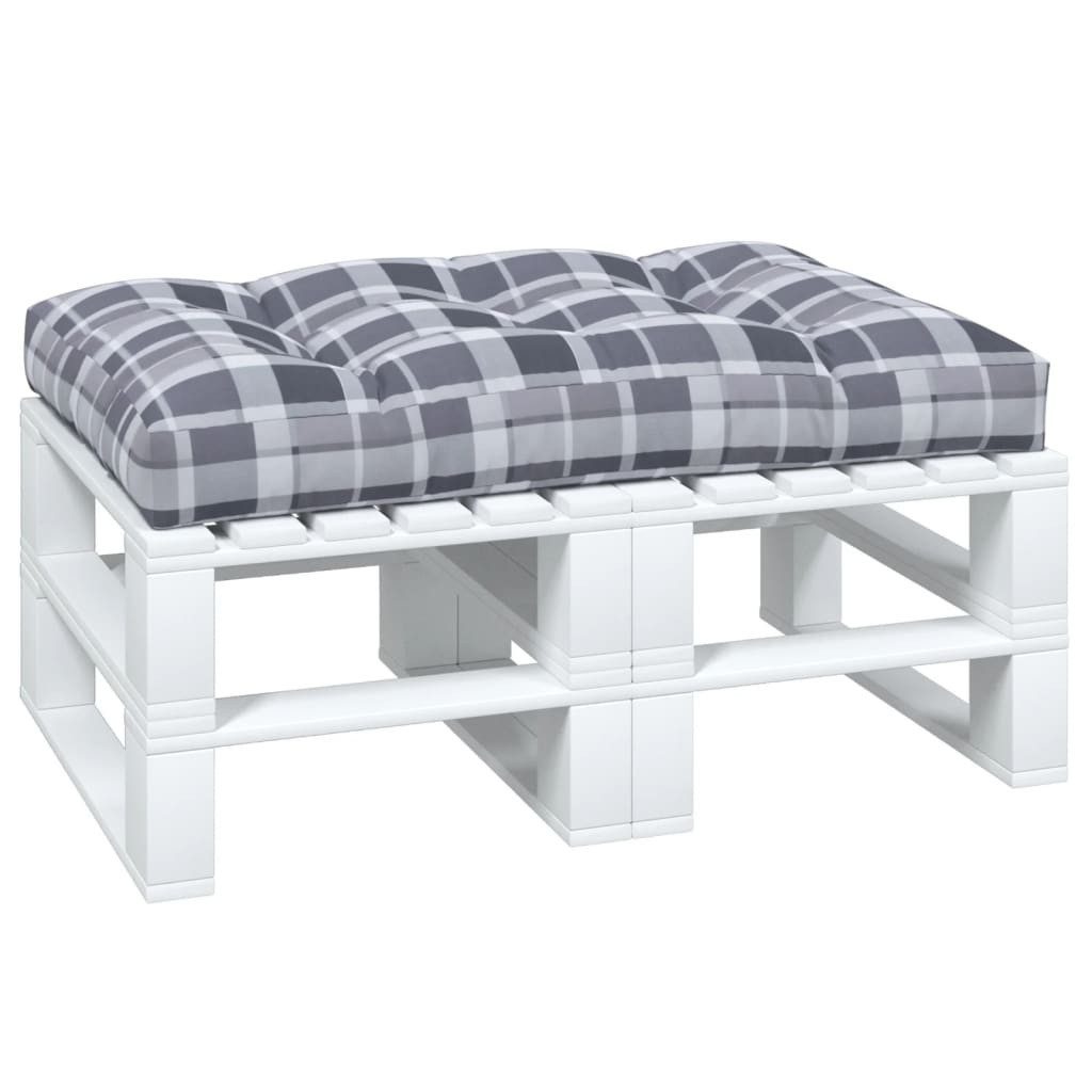 vidaXL Sitzauflage Palettenkissen Grau Karomuster 120x80x12 günstig online kaufen