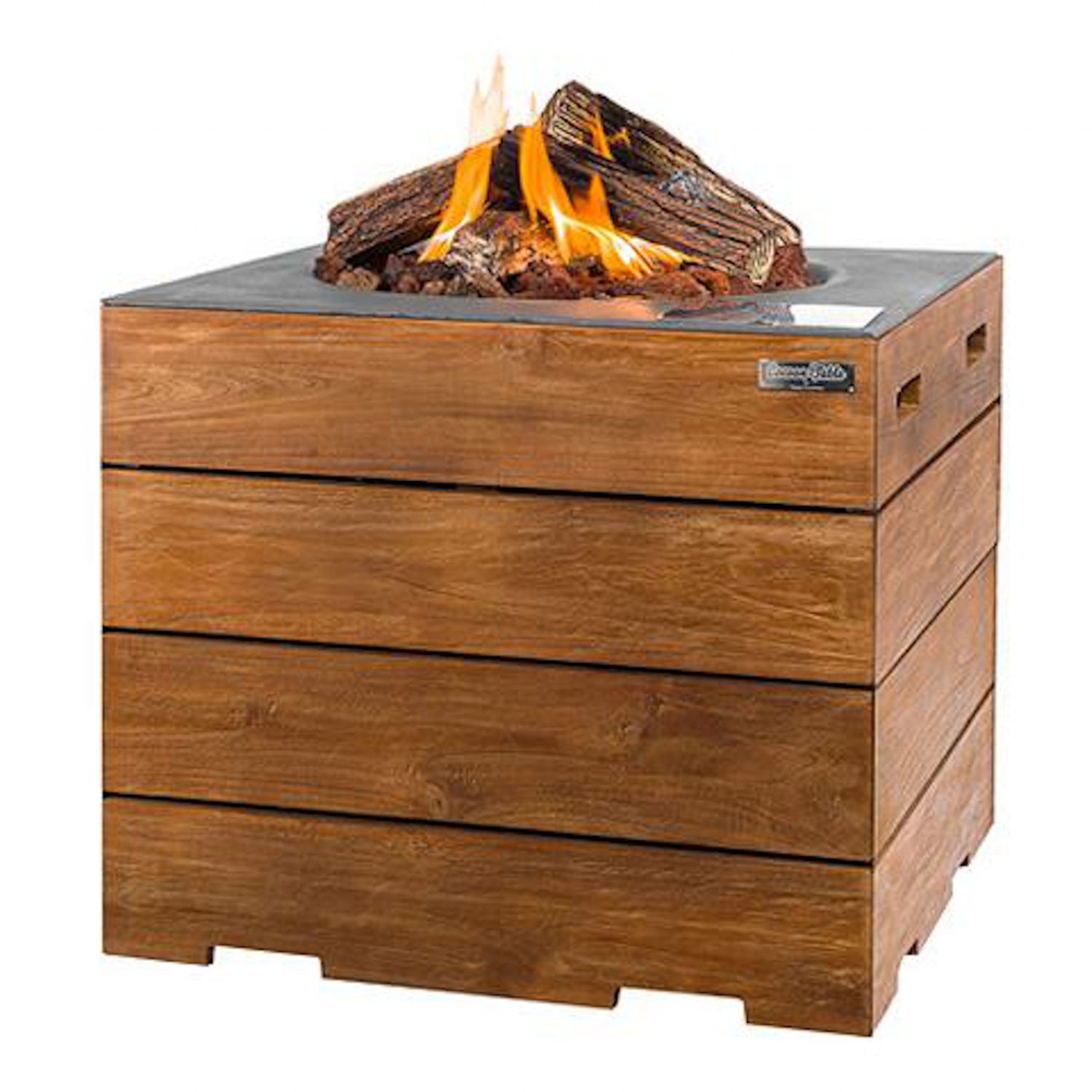 Happy Cocooning Feuertisch Happy Cocooning Mania Lounge&Dining Feuertisch Teakholz/grau