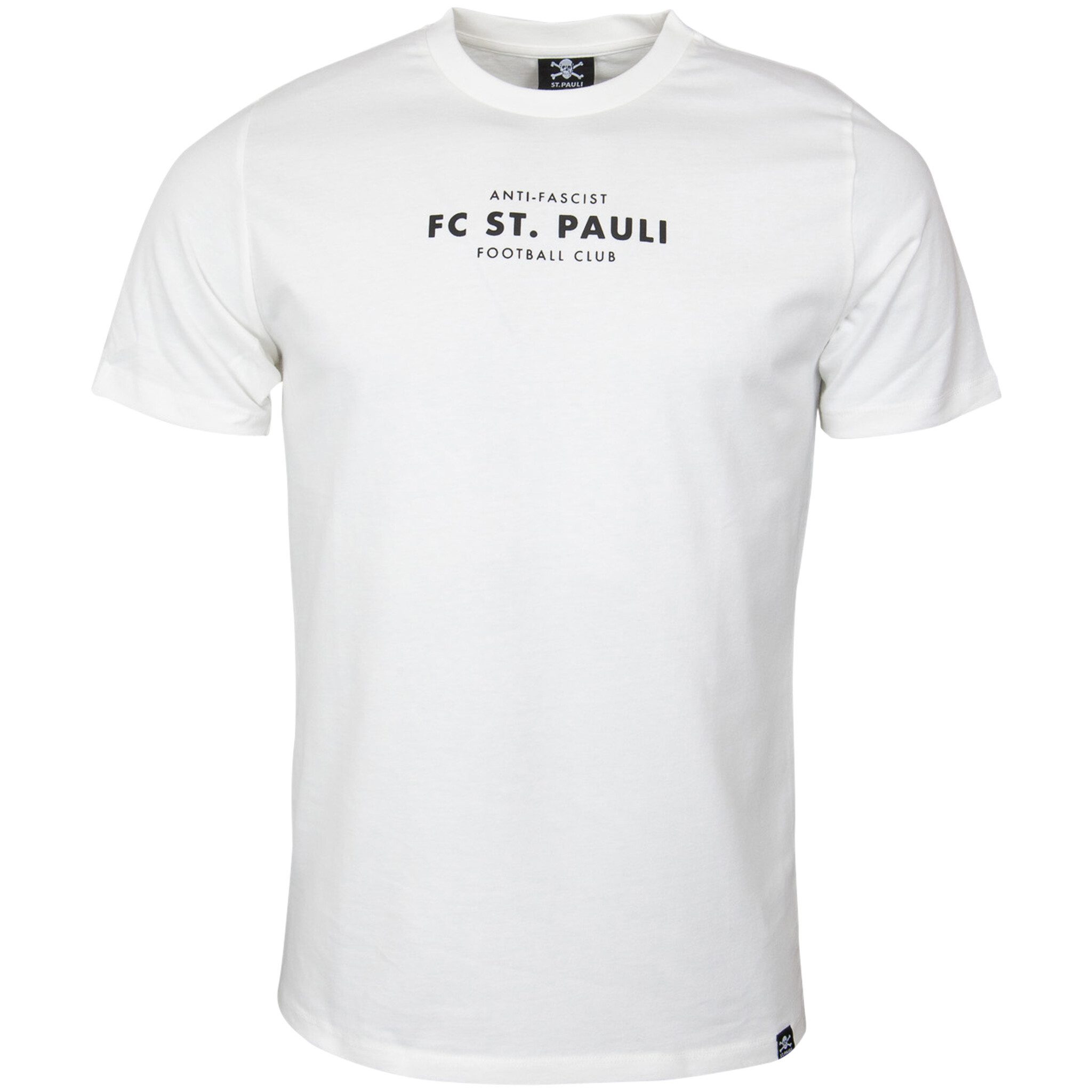 FC St. Pauli Print-Shirt FC St. Pauli - T-Shirt Anti-Fascist Totenkopf - weiß
