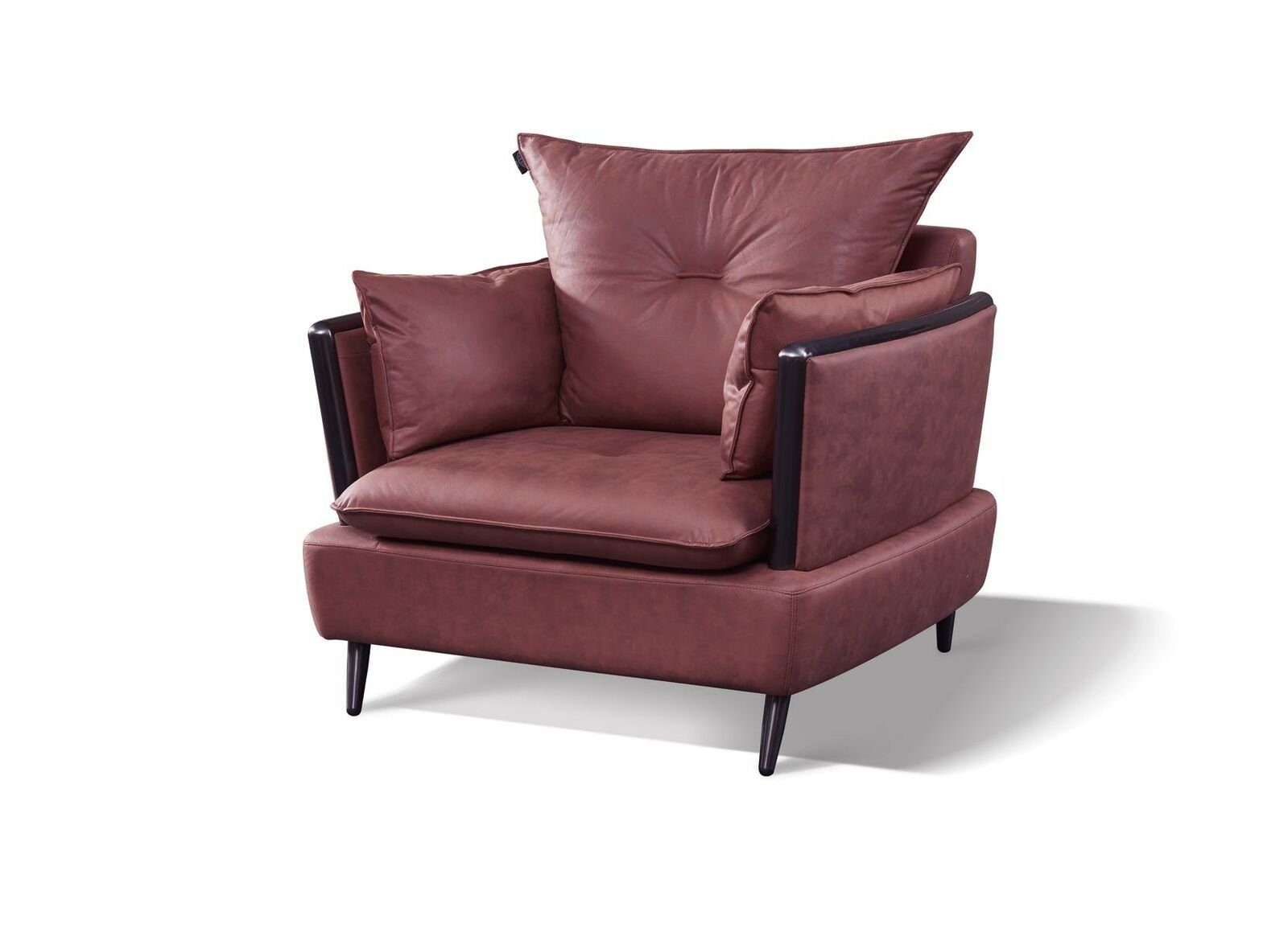 JVmoebel Sofa Graue Sofagarnitur Wohnzimmer Couchen Luxus Sessel Sofas 3 tlg, Made in Europe Rot