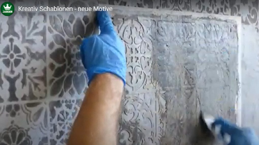 Jaegerlacke Motivschablone 951 für kreative Wandgestaltungen mit Kalk-Lehmputz, wiederverwendbar
