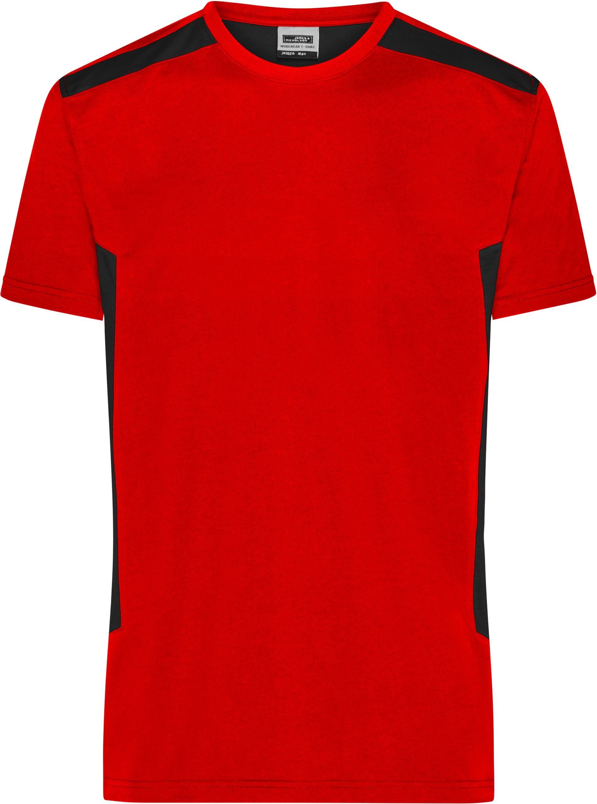 Nicholson Herren - T-Shirt RED/BLACK James & Workwear Strong T-Shirt