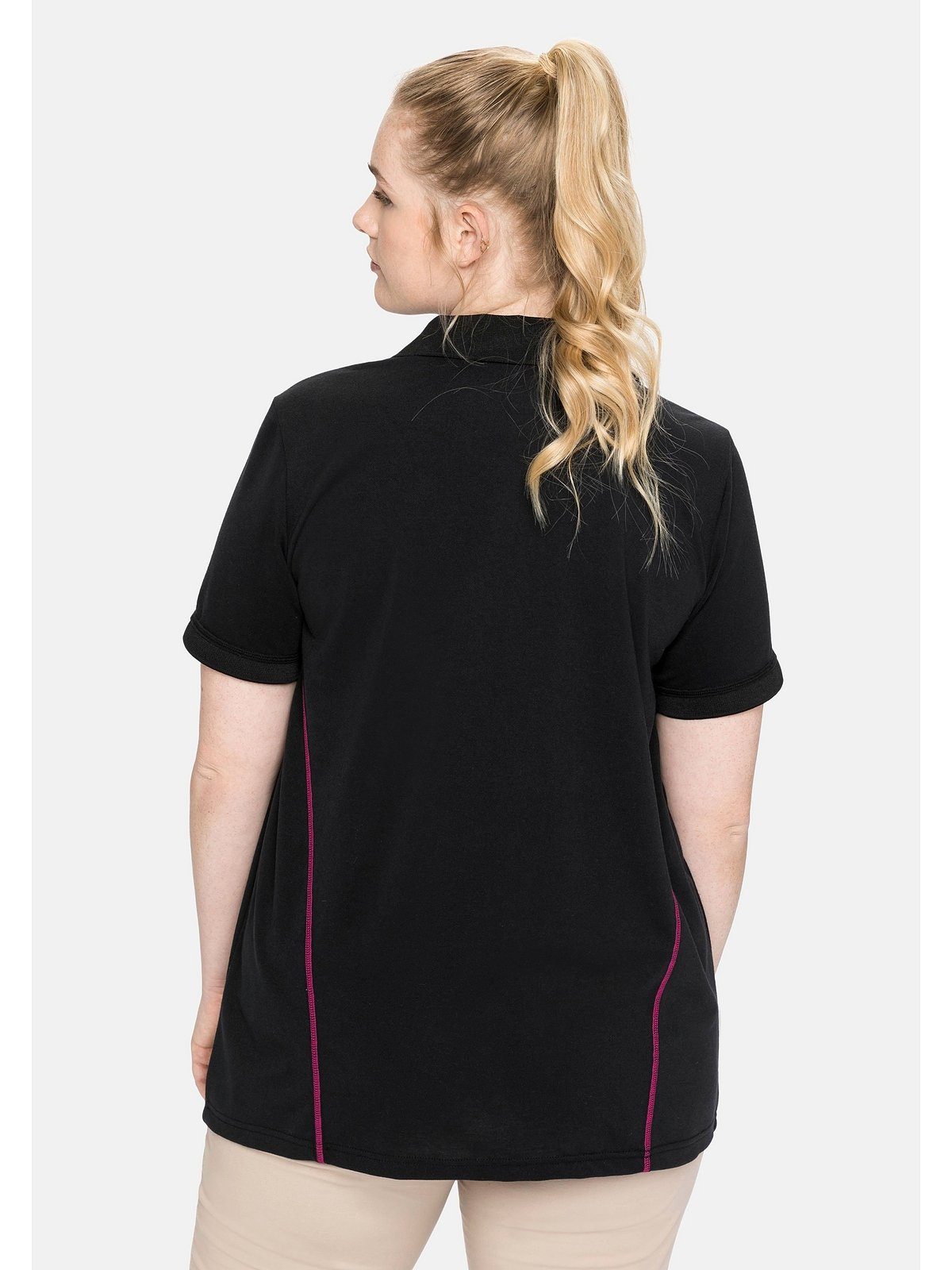 Sport Sportshirts Sheego Funktionsshirt Poloshirt in Piqué-Qualität, mit Teilungsnähten