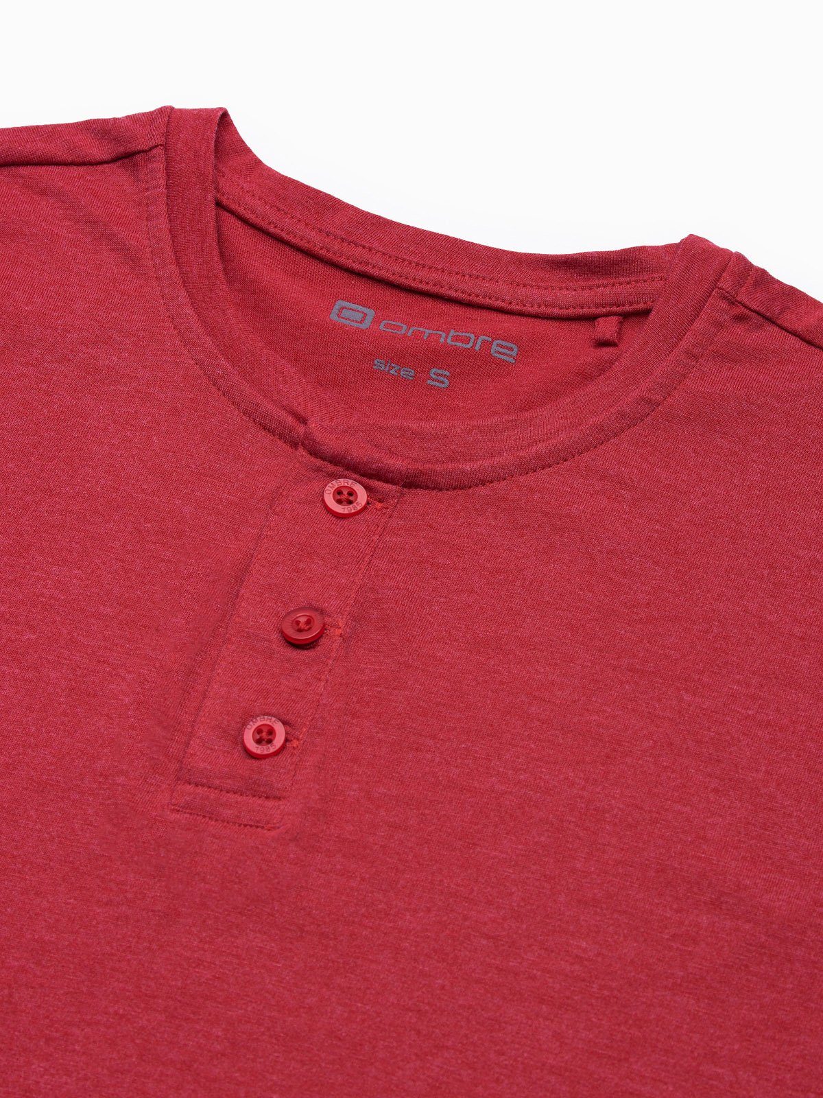 OMBRE Einfarbiges T-Shirt rot Herren-T-Shirt meliert M - S1390