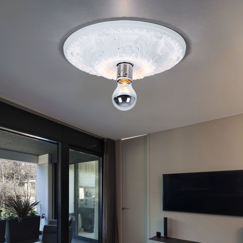 TRIO Leuchten Deckenleuchte, Deckenlampe ausgefallen Stuckrosette Decke Lichter Stuckleuchte