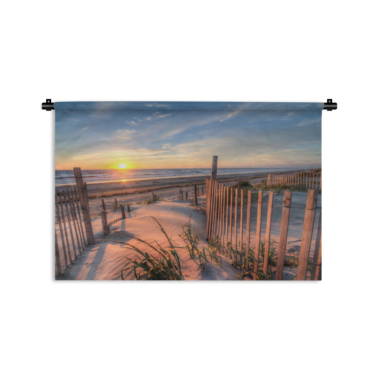 MuchoWow Wanddekoobjekt Strand - Meer - Düne - Sonnenuntergang - Landschaft, Wanddeko für Wohnzimmer, Schlafzimmer, Kleid, Wandbehang, Kinderzimmer