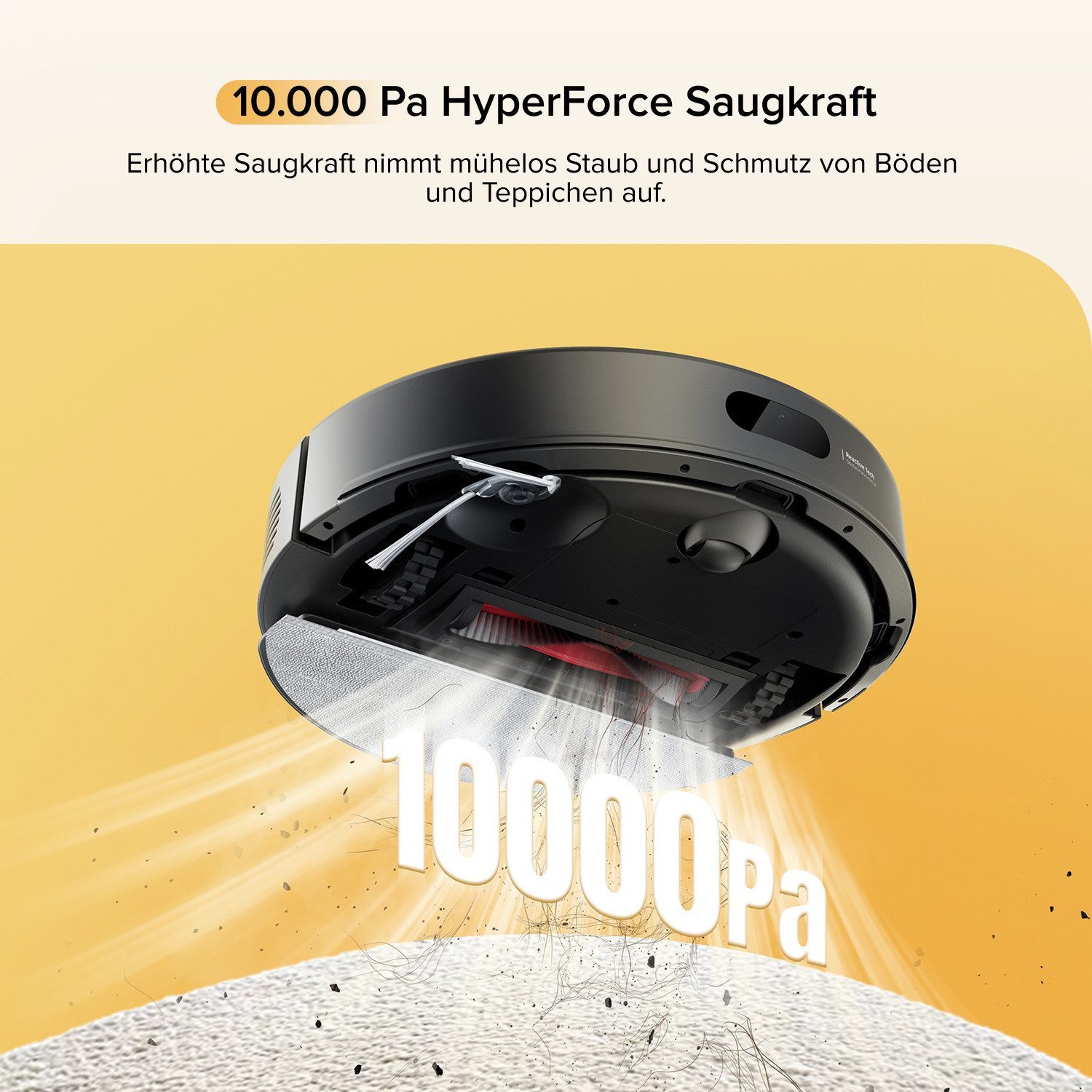 Roborock Saugroboter Q7 M5 (Upgrade von Q5 PRO), 10000Pa, 180Min, Dual Anti-Tangle-System, mit Wischfunktion, LiDAR Navigation, Staubsauger Roboter für Teppich, Tierhaare, APP Steuerung schwarz
