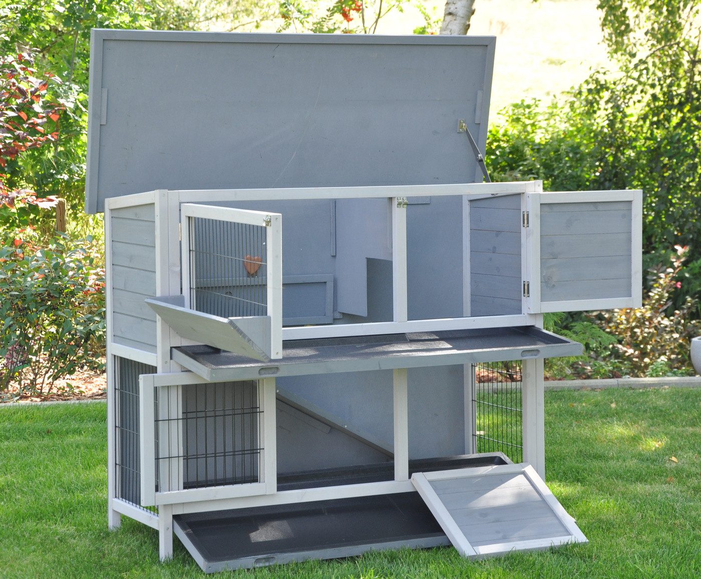 nanook Kleintierkäfig Kleintierstall Bommel 122 x 50 x 101 cm grau