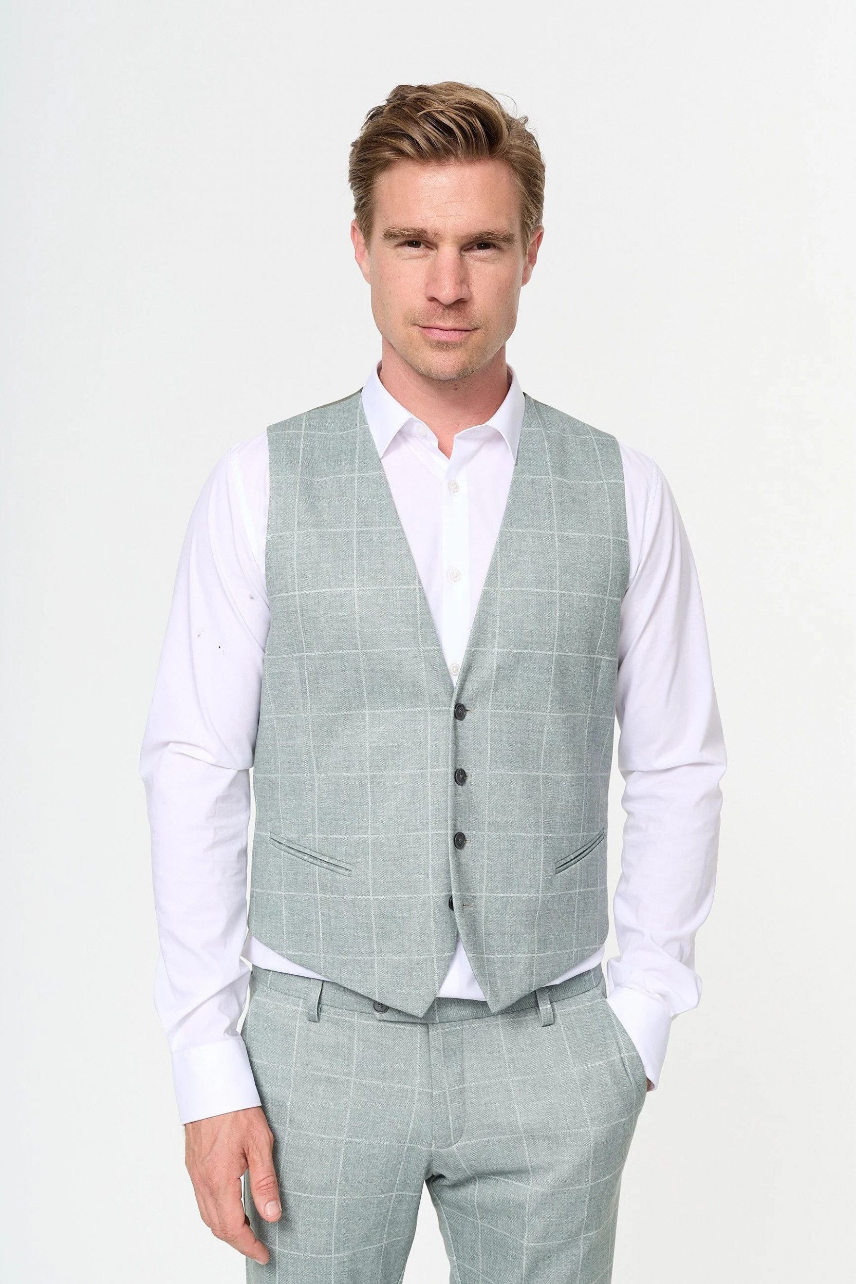 ZUITABLE Anzugweste – Herren Weste im Karodesign
