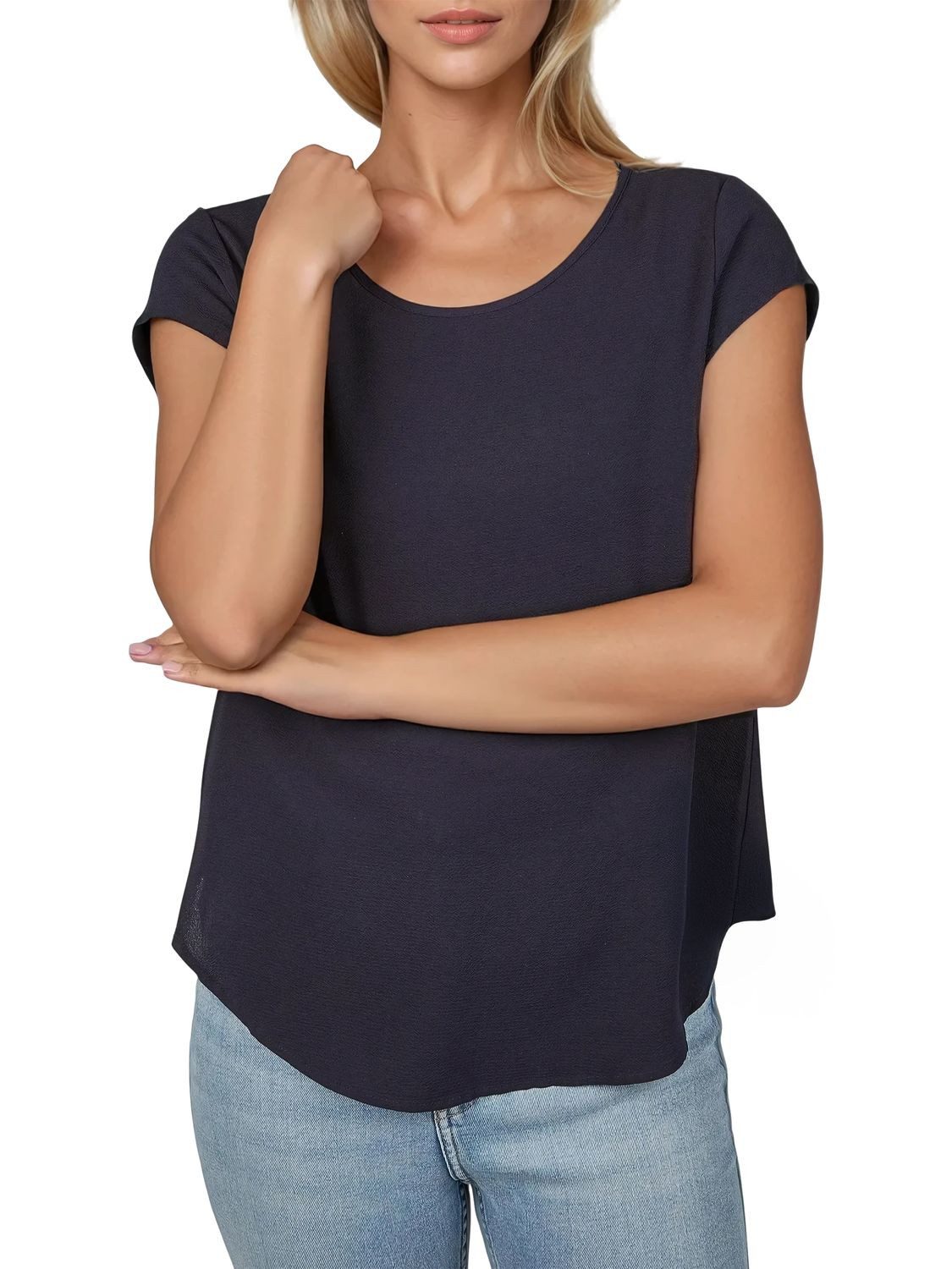 ONLY T-Shirt Damen Top ONLVIC Regular Fit (Vorteilspack, 2-tlg) Basic Kurzarm Tee Shirt mit Rundhalsausschnitt – Bild 5 von 5