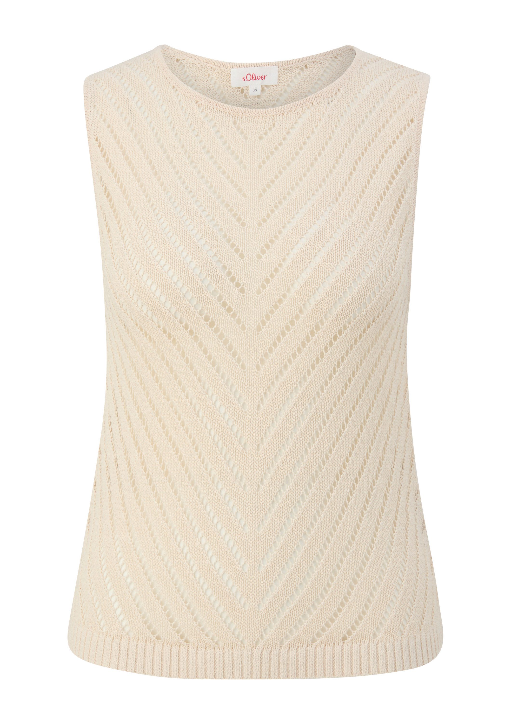 s.Oliver Muscleshirt Strickpullunder Top aus Ajourstrick günstig online kaufen