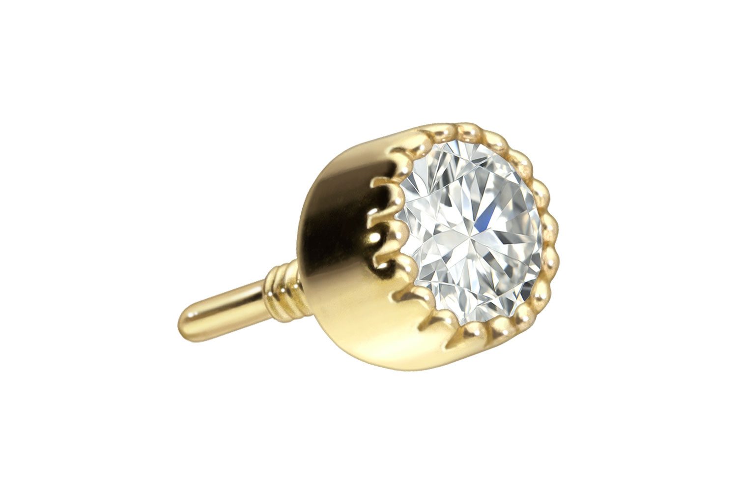 PIERCINGLINE Piercing-Set 18 Karat Gold Schraubaufsatz mit Außengewinde DIAMANT-DISC (Schraub-Aufsätze, 1-tlg)