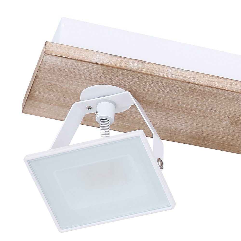 etc-shop LED Deckenspot, braun Deckenleuchte Mehrflammig Deckenlampe Holz verbaut, fest LED-Leuchtmittel