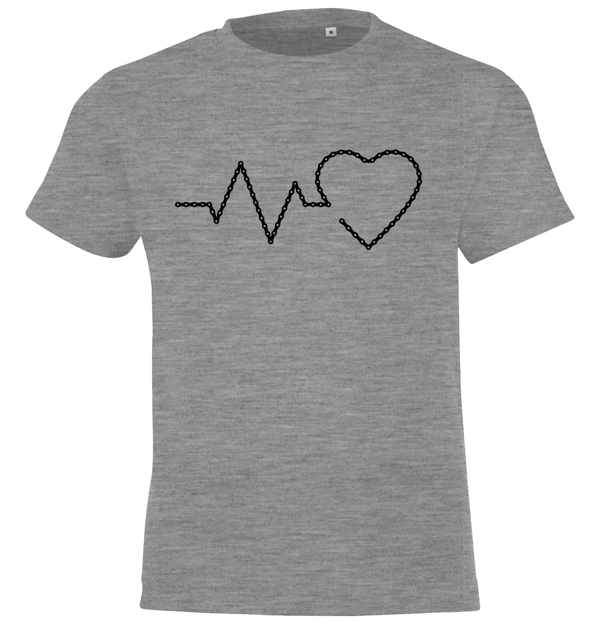 T-Shirt Heartbeat Fahrradkette Kinder Shirt für Jungen und Mädchen