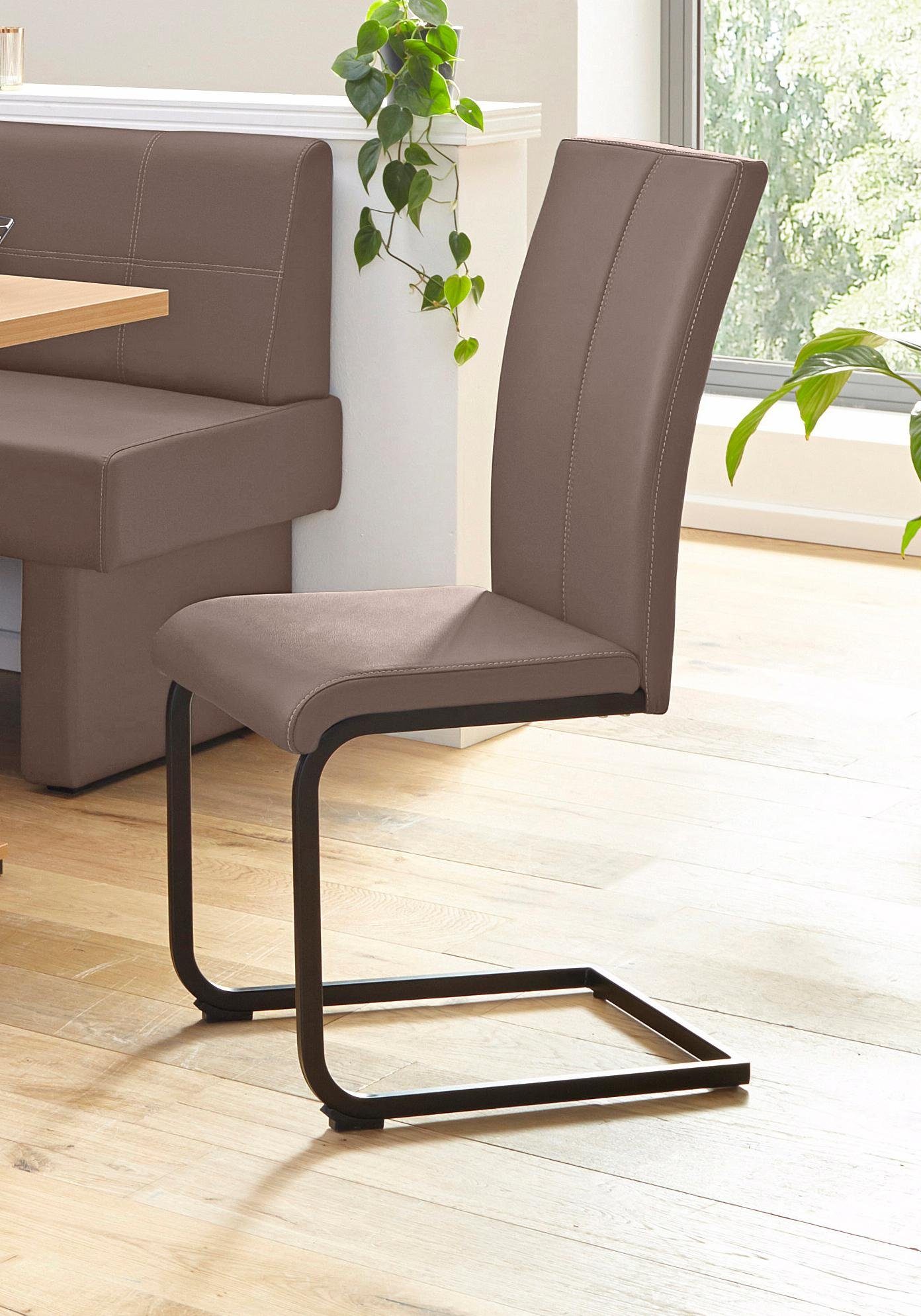 Home affaire Freischwinger Nils (Set, 2 St), Stuhl belastbar bis 120 Kg, Gestell Metall im Chrom-Look oder Schwarz