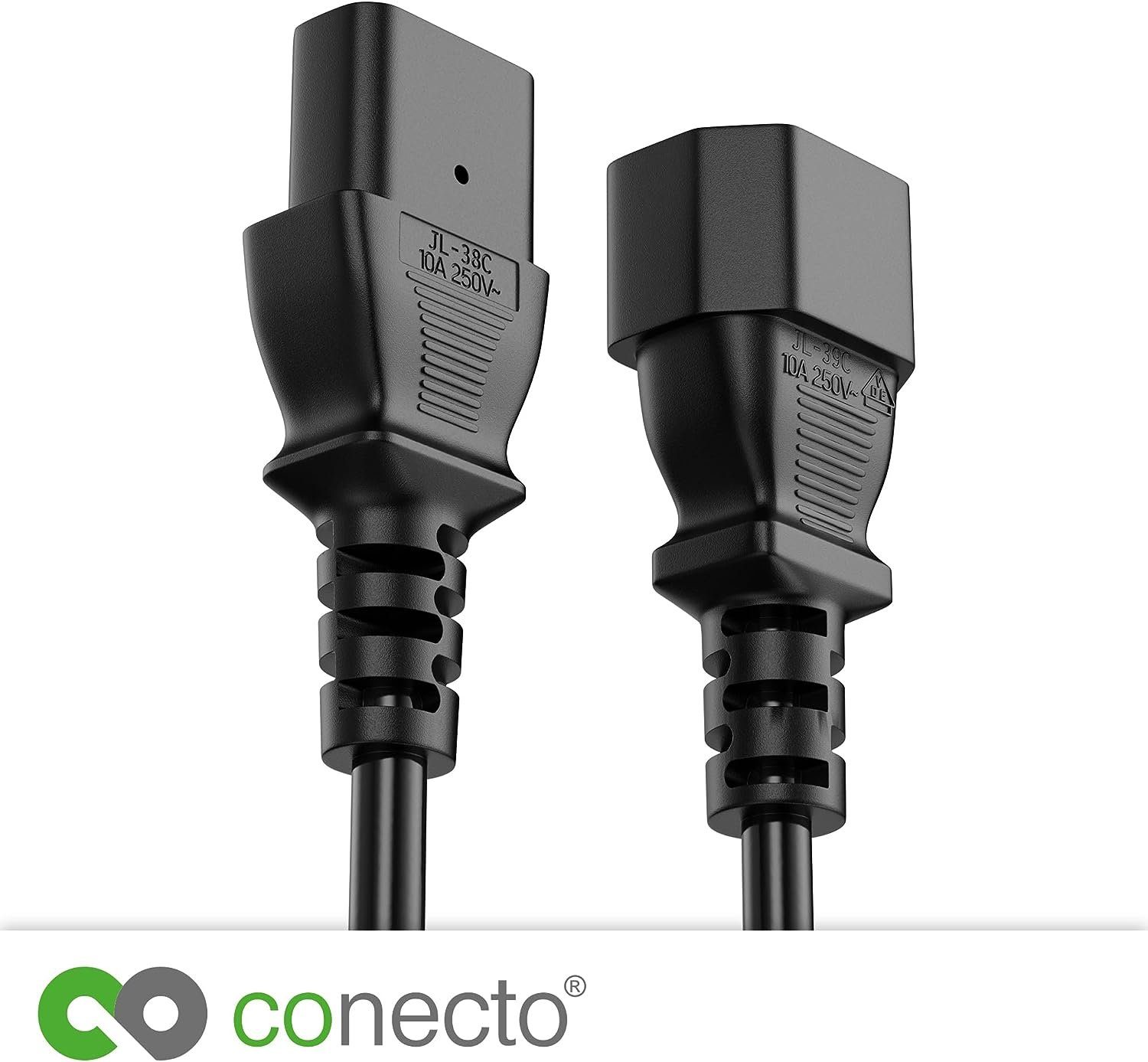 conecto (100 cm) IEC auf Stecker C14 conecto Strom-Kabel, C13 IEC-Buchse gerade gerade, Stromkabel,