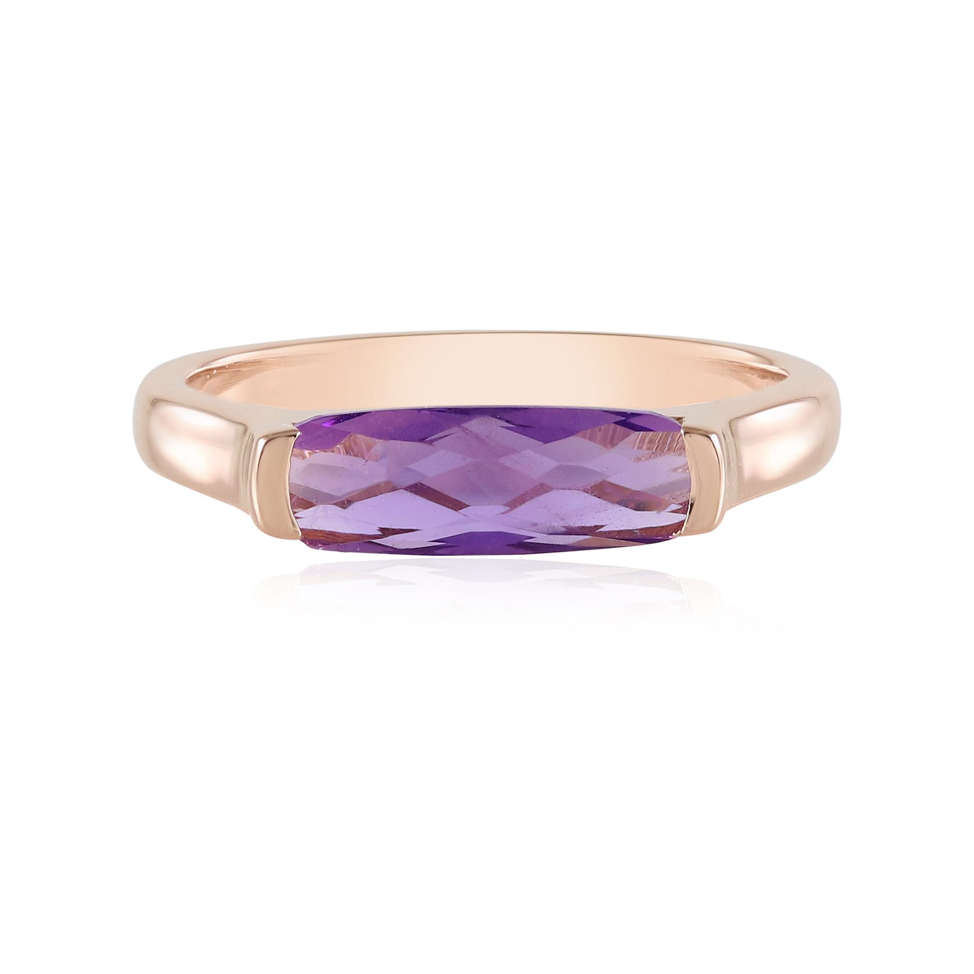 Solitärring Sambian Amethyst Rose vergoldet Silber Ring