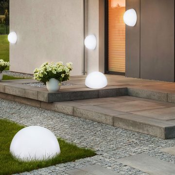etc-shop Gartenleuchte, LED-Leuchtmittel fest verbaut, 3x LED Solar Steck Steh Lampen weiß Garten Weg Außen Beleuchtung