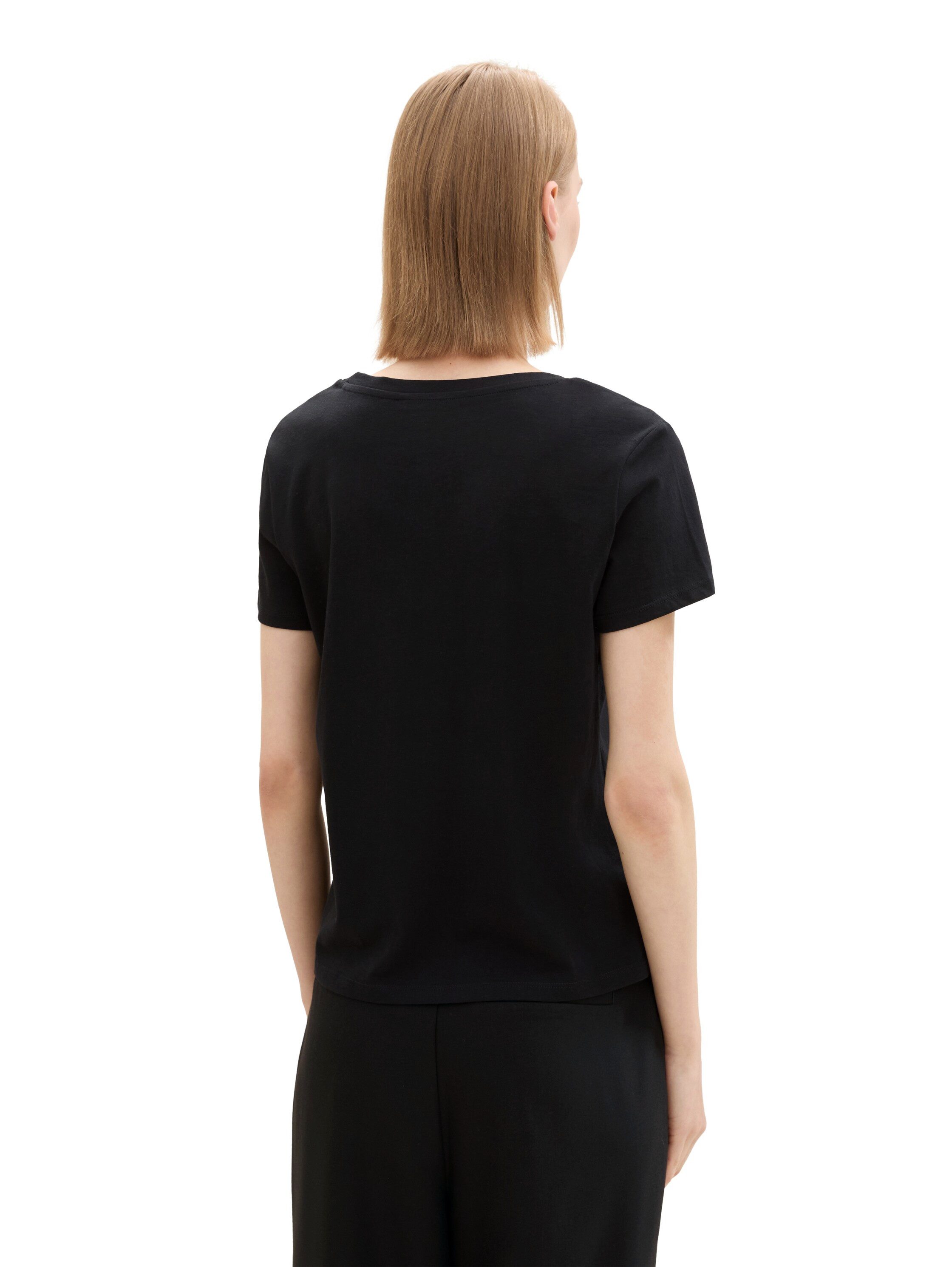 TOM TAILOR Denim V-Shirt (Packung, 2-tlg) mit Statement-Prints günstig online kaufen