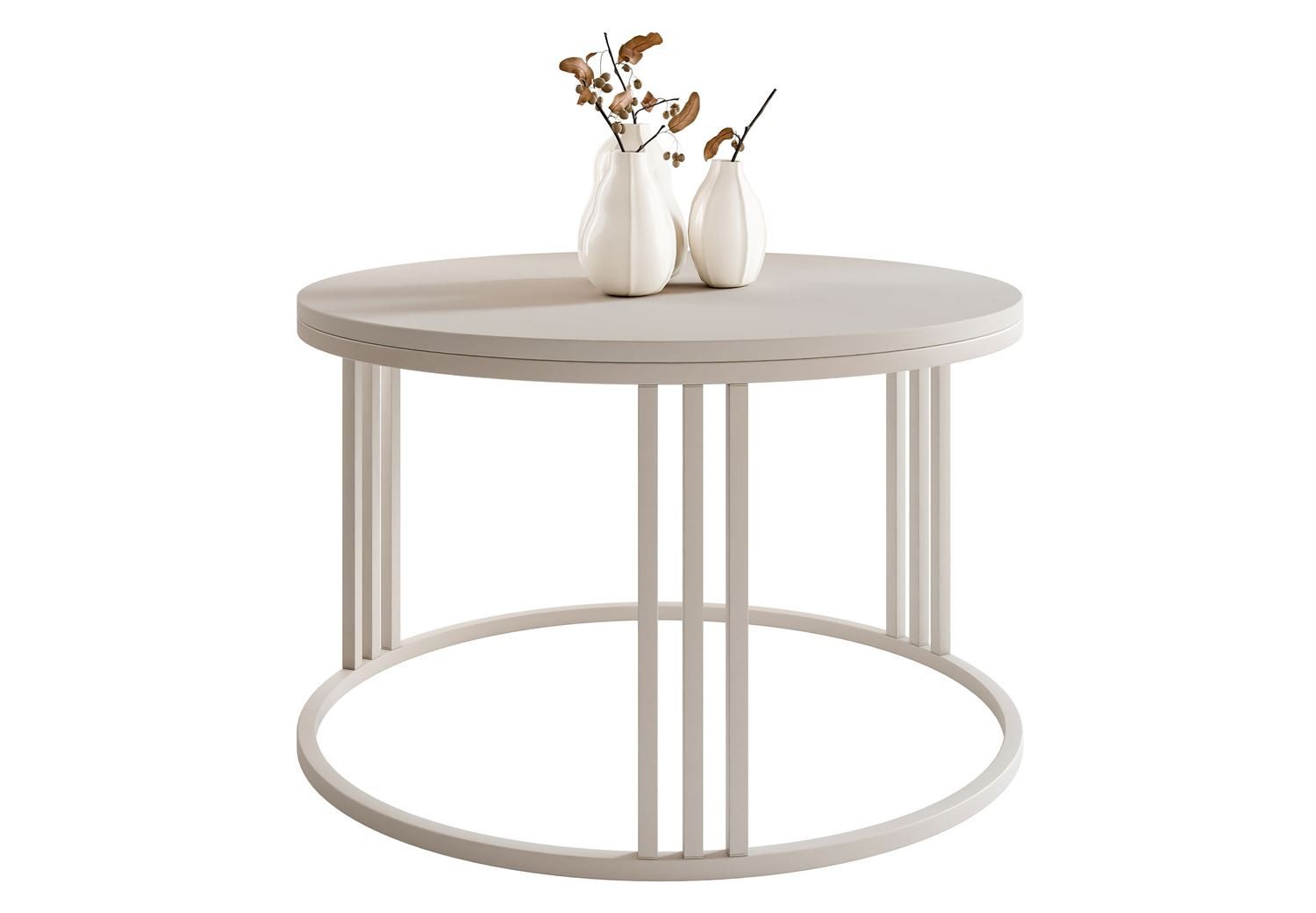 Lookway Couchtisch LORI MATT, runder Couchtisch mit kaschmirfarbenem Gestel günstig online kaufen