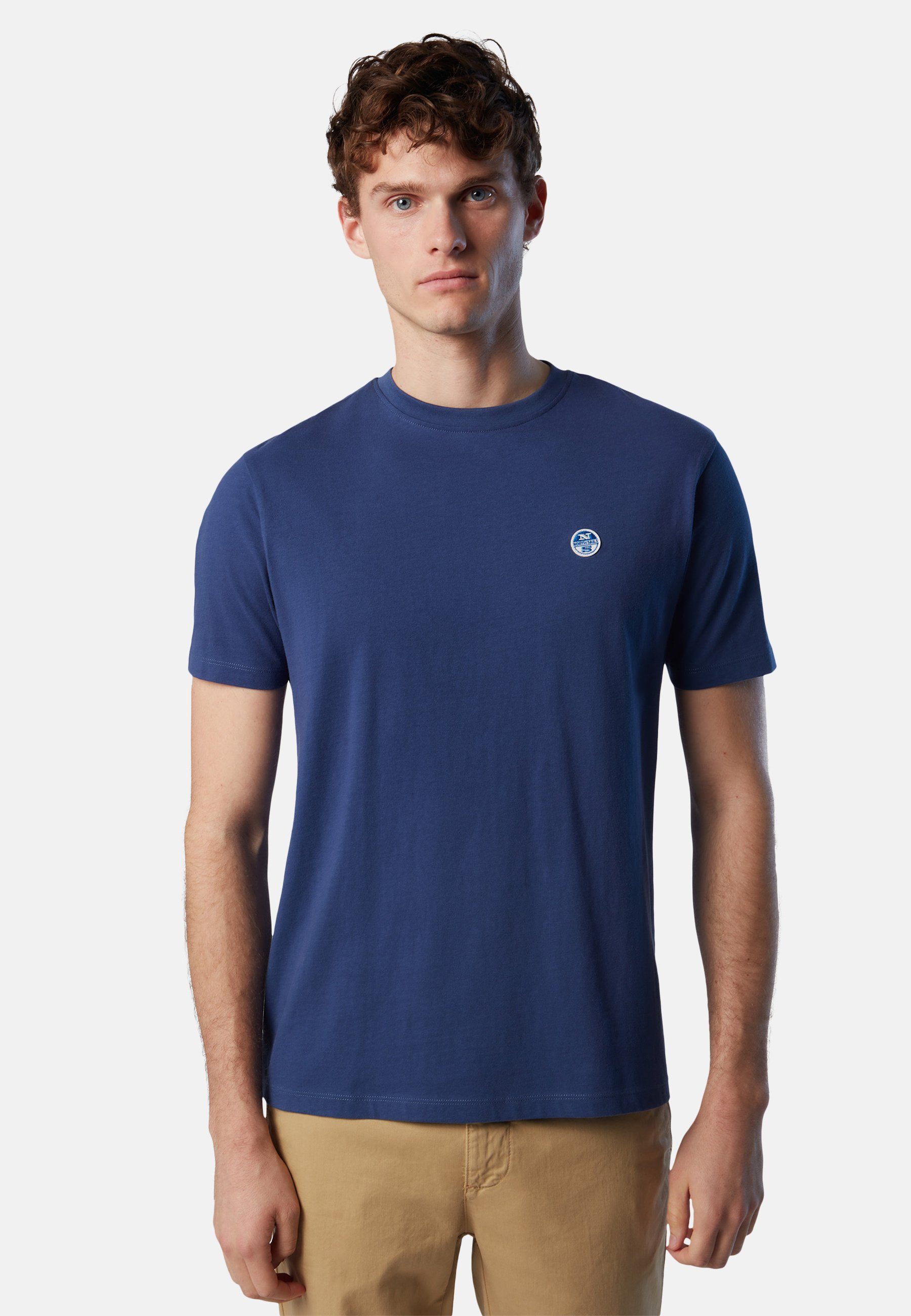 North Sails T-Shirt T-Shirt mit Filzaufnäher Sonstiges BRIGHT BLUE
