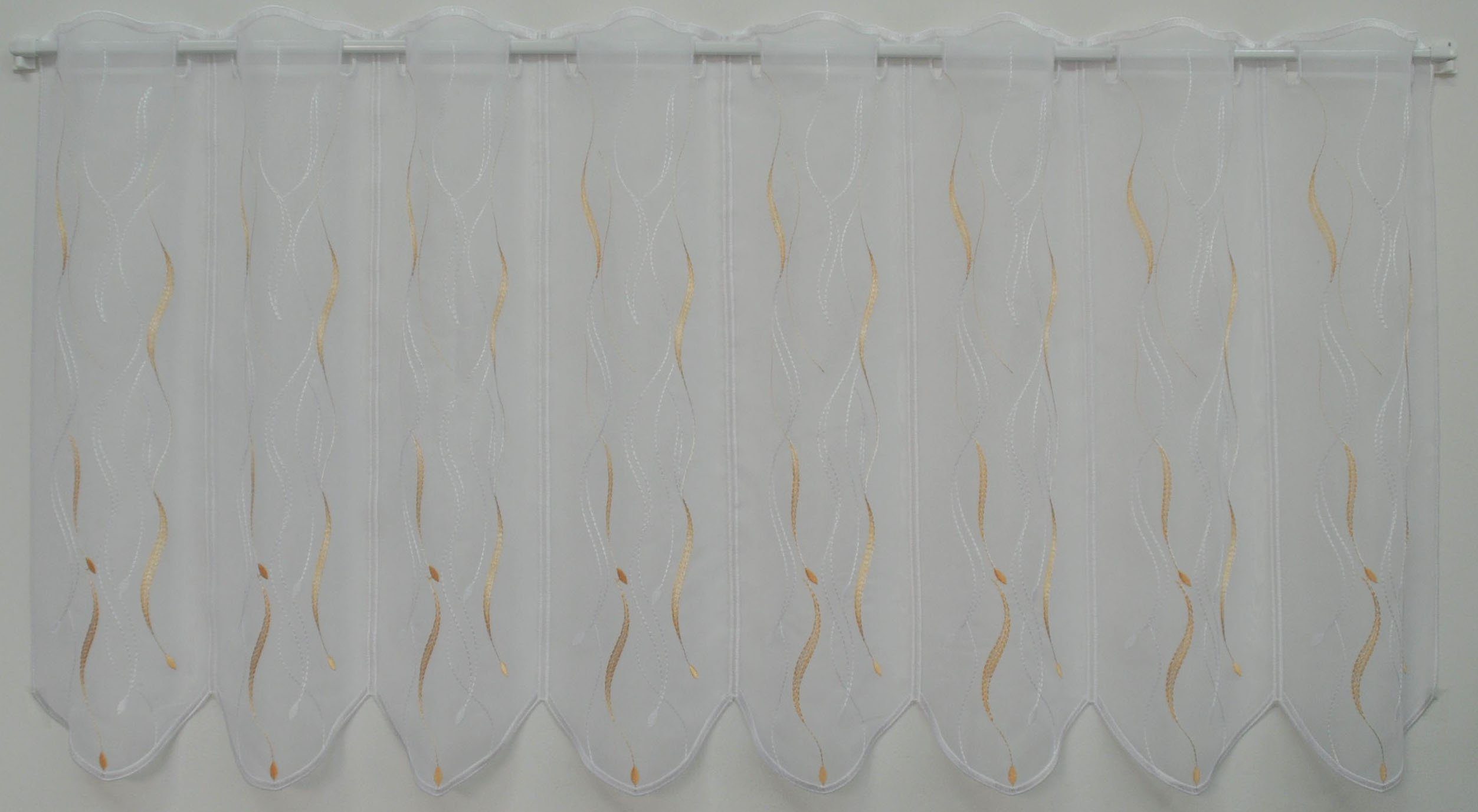 Stickereien Plauen Scheibengardine Pescara (1 St), Stangendurchzug, halbtransparent, Voile