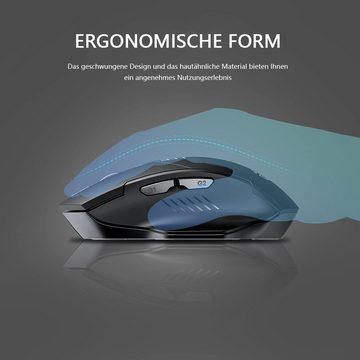 GelldG Maus kabellos, Silent wiederaufladbare Bluetooth-Funkmaus (Tri-Mode) Mäuse
