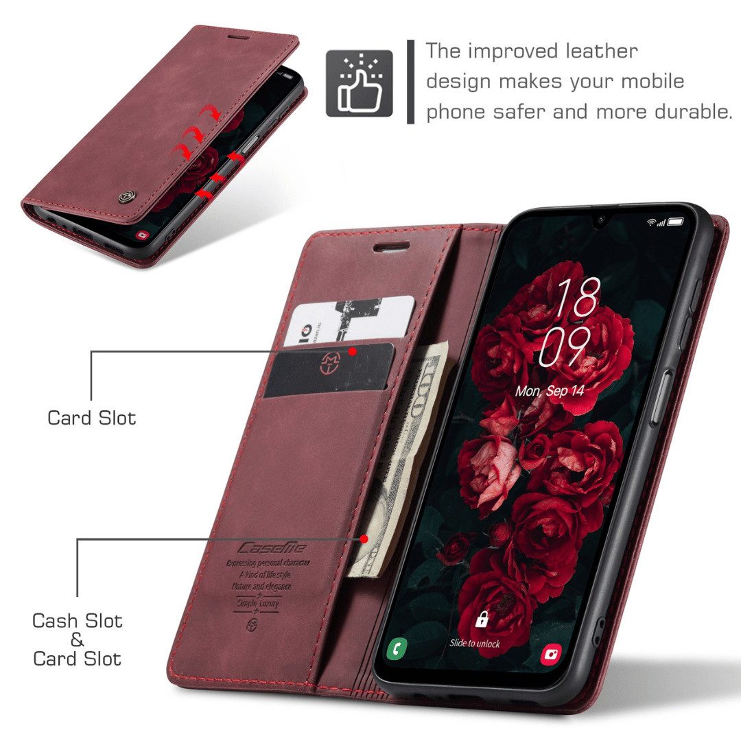 SmartUP Smartphone-Hülle für Samsung Galaxy A17 5G Klapphülle Fliphülle Tasche Case Cover Etui 6,7 Zoll, Integrierte Standfunktion, zwei Kartenfächer