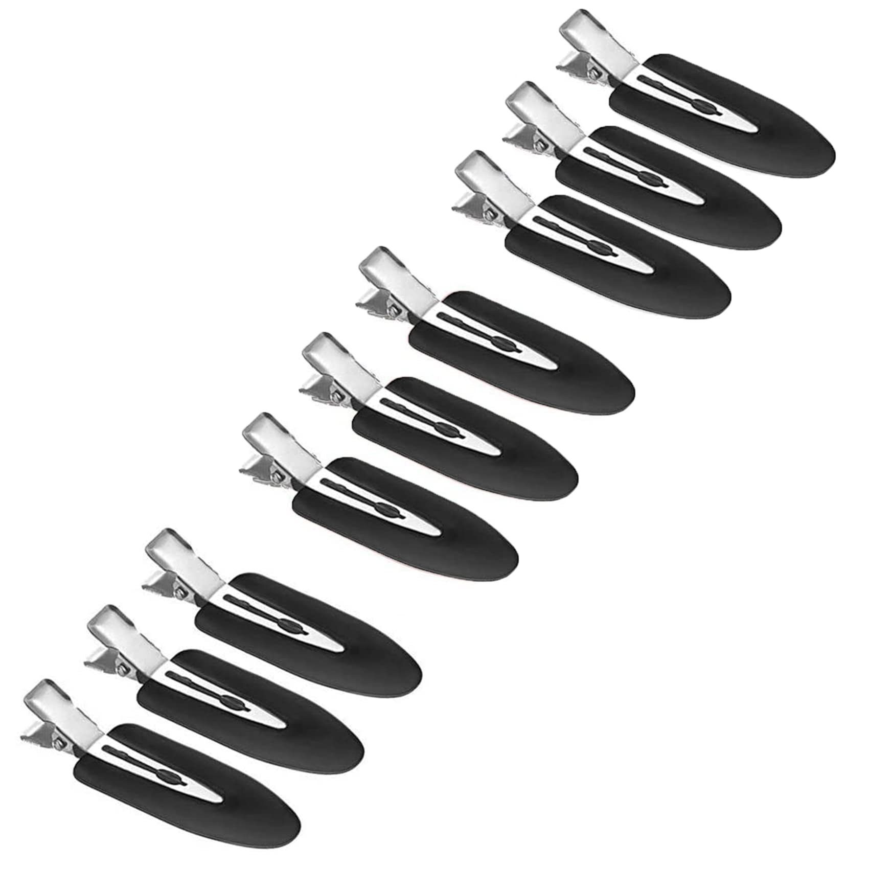 POCHUMIDUU Haarspange 9 Stück Nahtlose Haarspange Curl Clips kein Verbiegen Haar Spangen, 9-tlg., für Haarstyling Make Up Schwarz