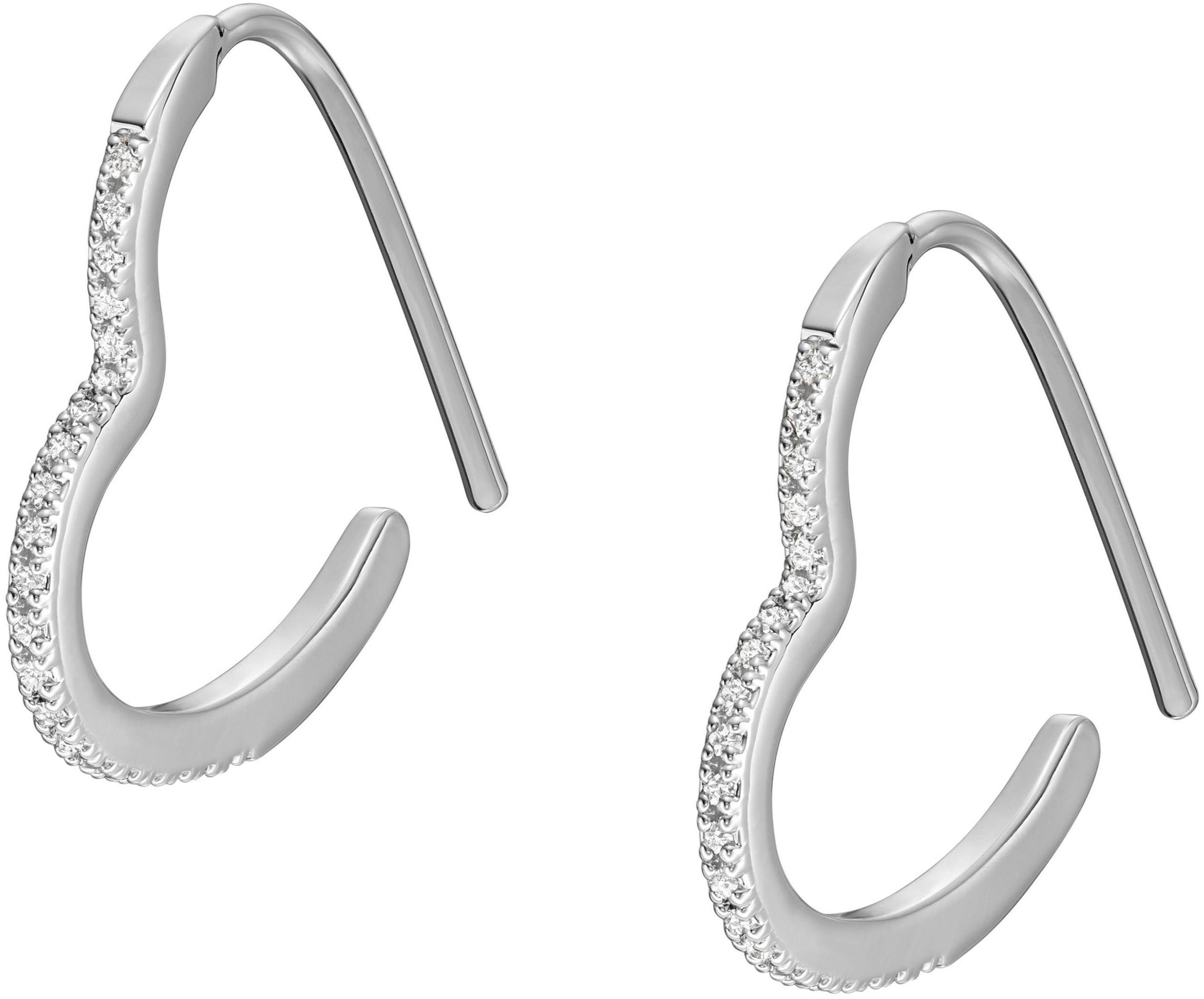 Fossil Paar Ohrhaken Schmuck Geschenk Metall Ohrringe JEWELRY Herz, mit Zirkonia (synth)