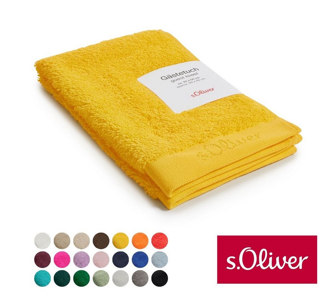 s.Oliver Gästehandtuch s.Oliver, Premium Qualität, 600 gr/m², auch als Sets erhältlich, Walkfrottier (1-St), große Farbauswahl, auch als Duschtuch, Waschhandschuh, Handtuch