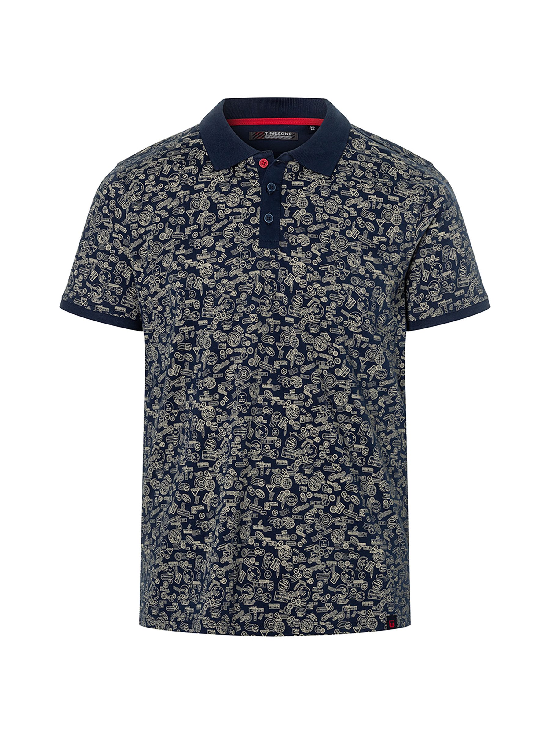 Poloshirt Alloverprint Design mit klassischer Knopfleiste und Komfort