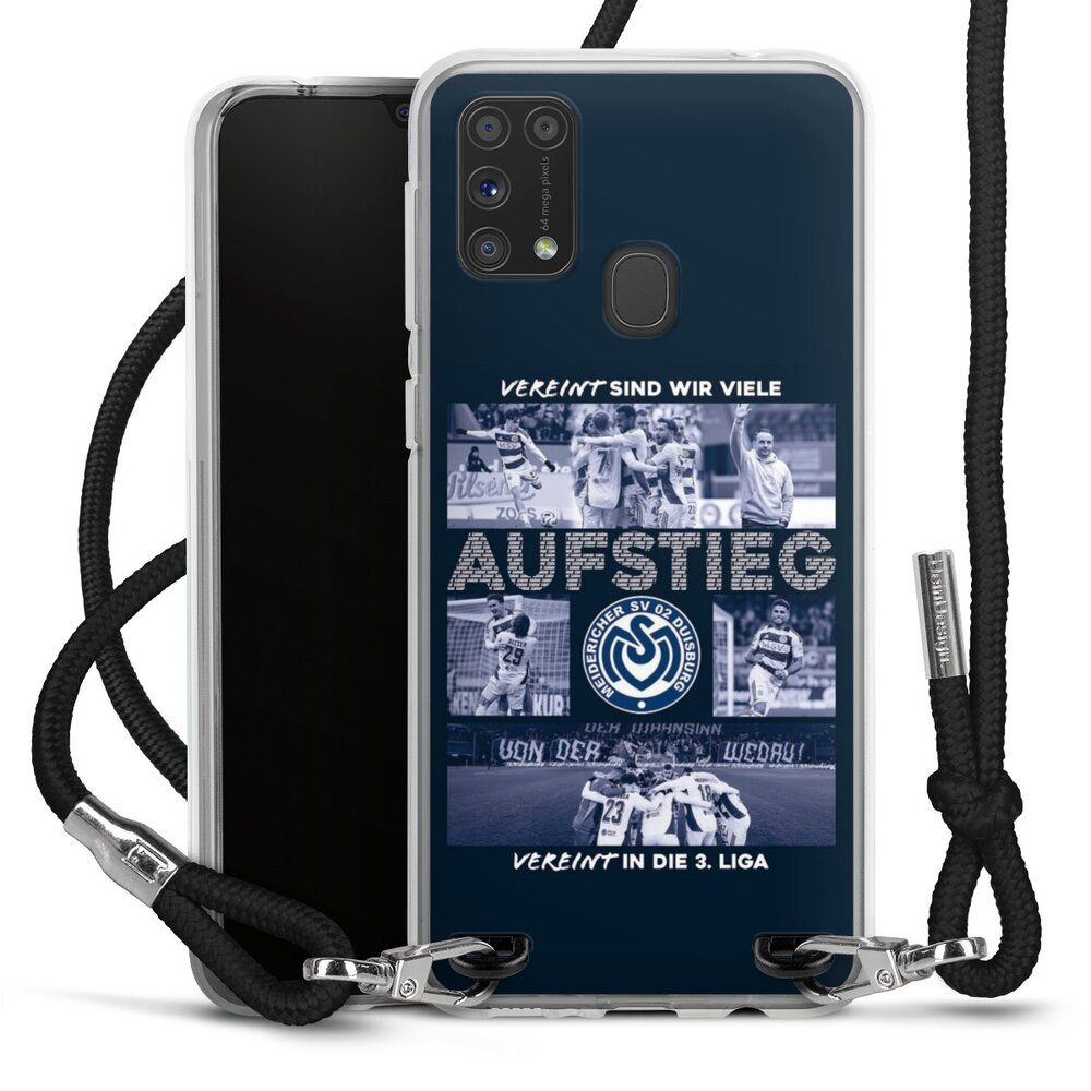 DeinDesign Handyhülle MSV Duisburg Aufstieg Offizielles Lizenzprodukt, Samsung Galaxy M31 Handykette Hülle mit Band Case zum Umhängen