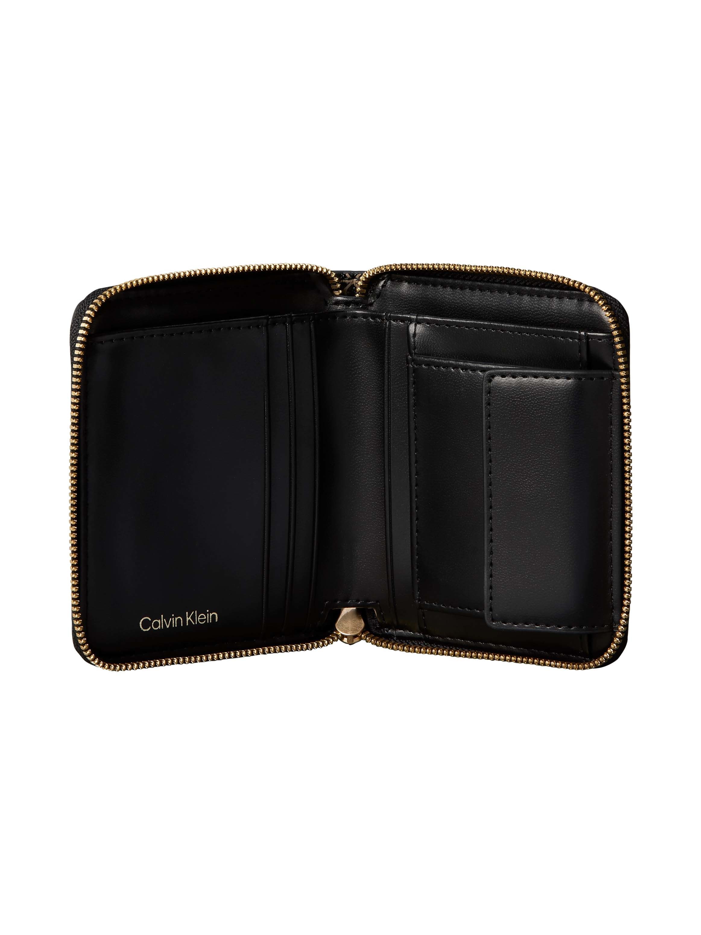 Calvin Klein Geldbörse AOP SQUARE ZIP AROUND, Geldbeutel, Damen Portemonnaie mit Monogramm-Print