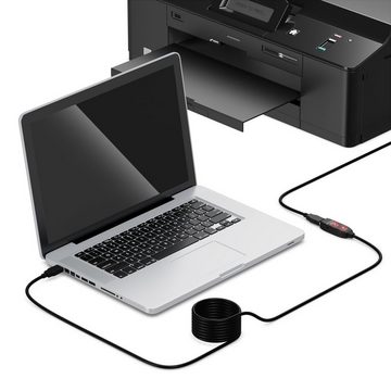 deleyCON 5m USB 2.0 Verlängerungskabel Aktiv Verlängerung Kabel Repeater Tintenstrahldrucker