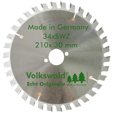 Volkswald Kreissägeblatt Volkswald ® HM-Sägeblatt SWZ 210 x 30 mm Z= 34 Kreissägeblatt Hartholz, Echt Originale Volkswald® Made in Germany