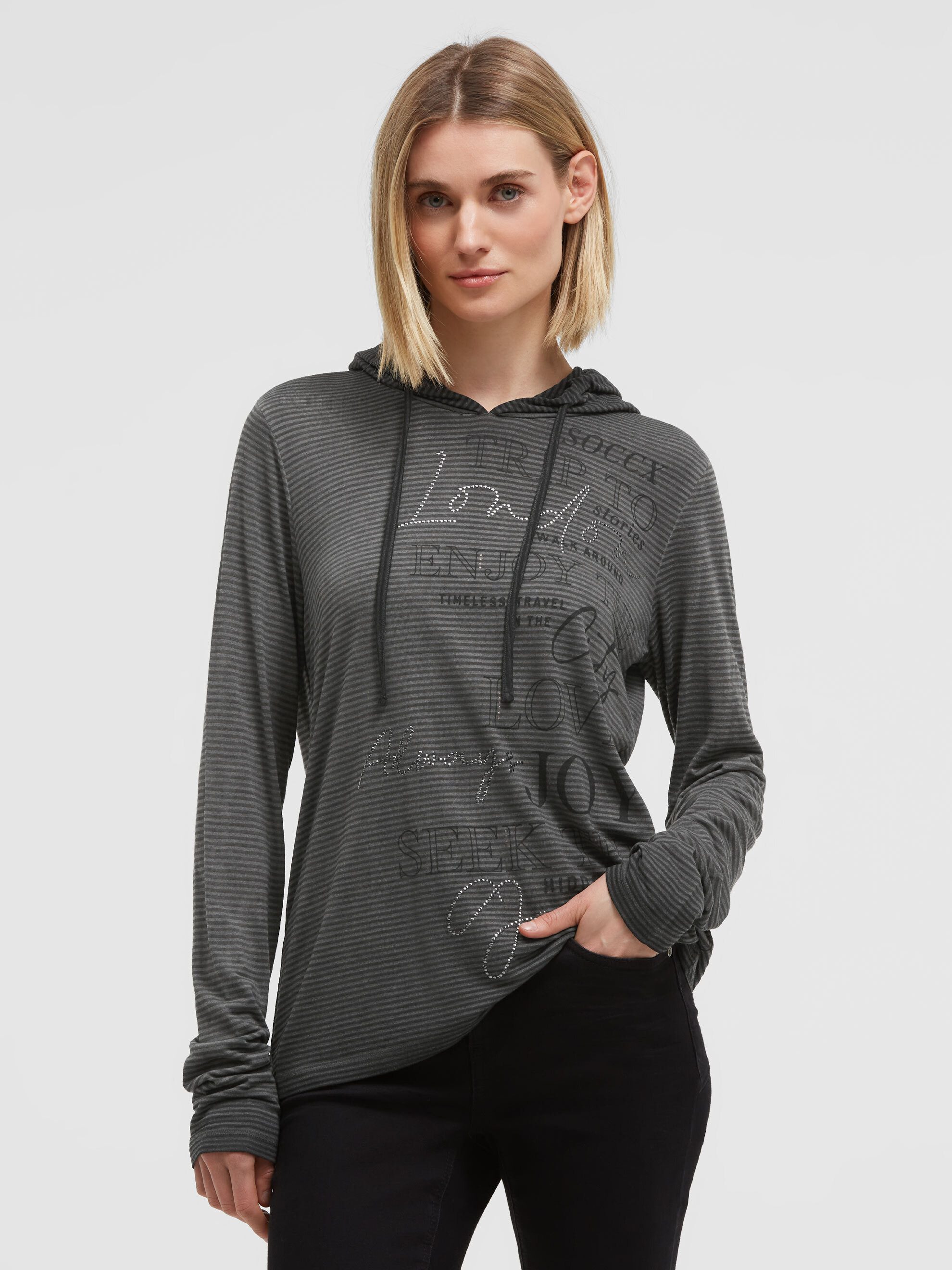 SOCCX Langarmshirt mit Glitzersteinchen