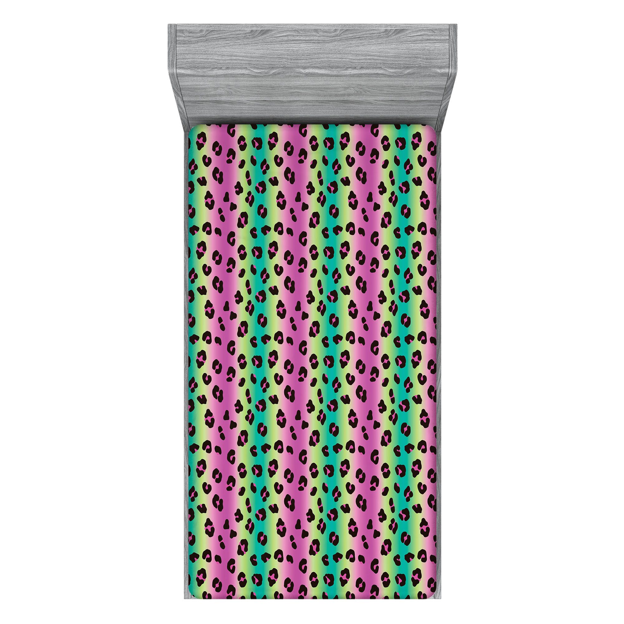 Abakuhaus Spannbettlaken Soft Dekorativer Stoff Bettwäsche Rund-um Elastischer Gummizug, Abstrakt Glitzernde Leopard-Muster